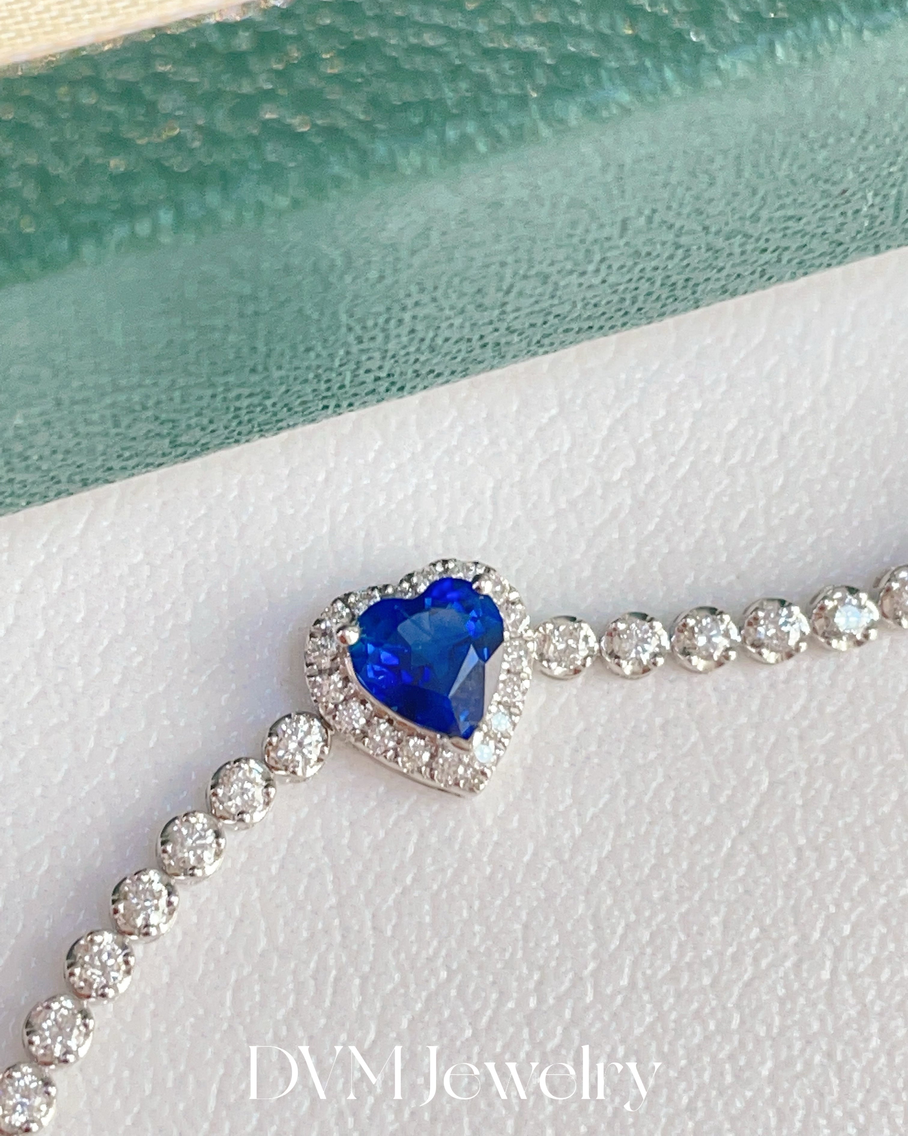 18K WHITE GOLD SAPPHIRE DIAMOND BRACELET | Pre-order