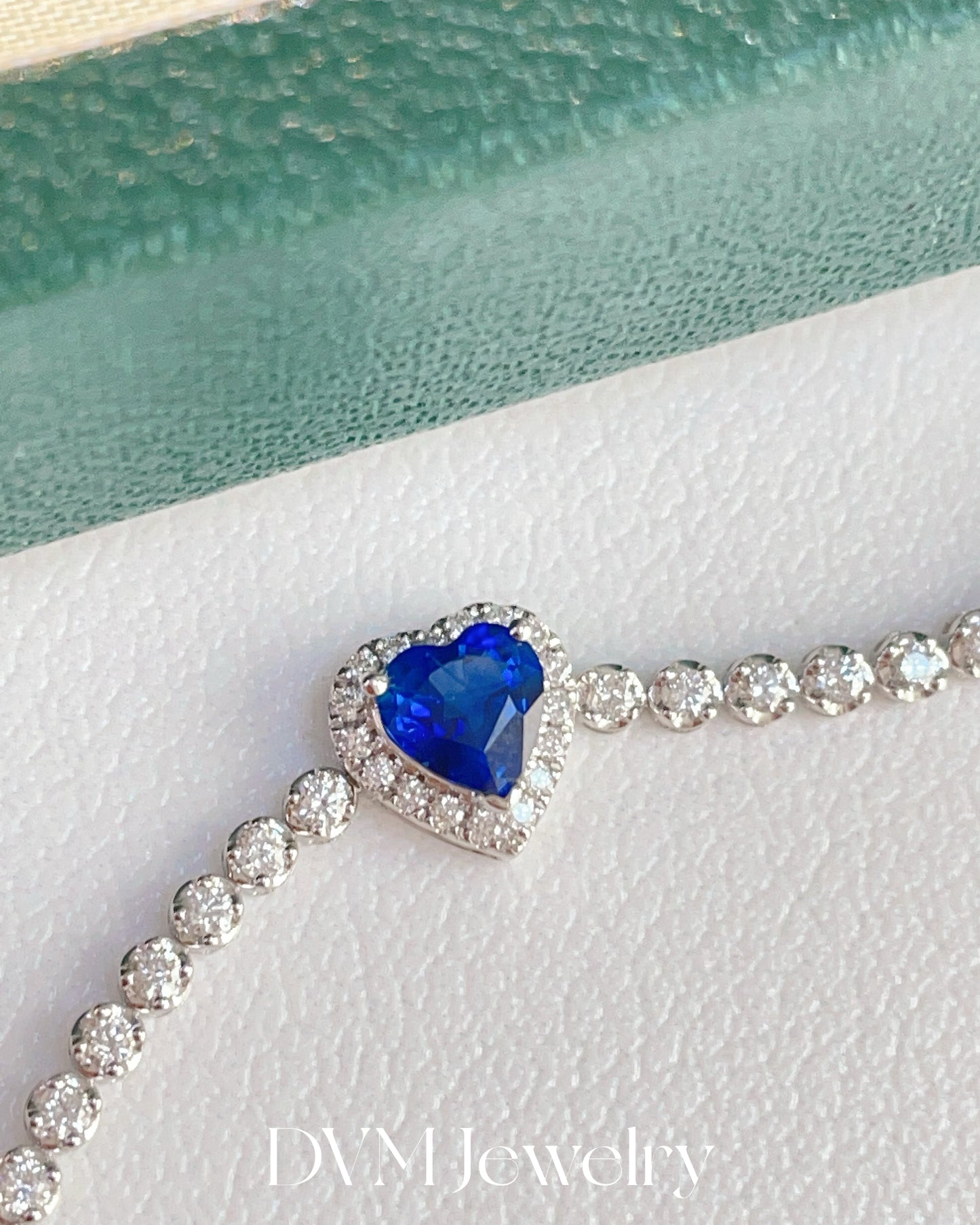 18K WHITE GOLD SAPPHIRE DIAMOND BRACELET | Pre-order