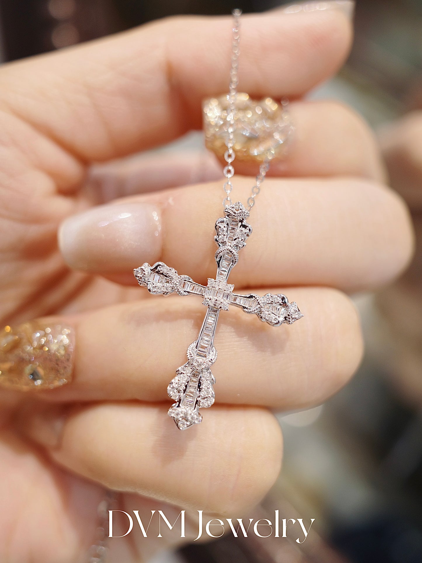 18K WHITE GOLD DIAMOND PENDANT |Dpw0015
