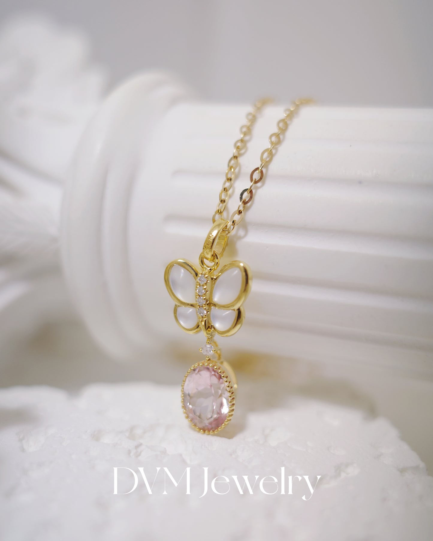 18K GOLD Morganite PENDANT