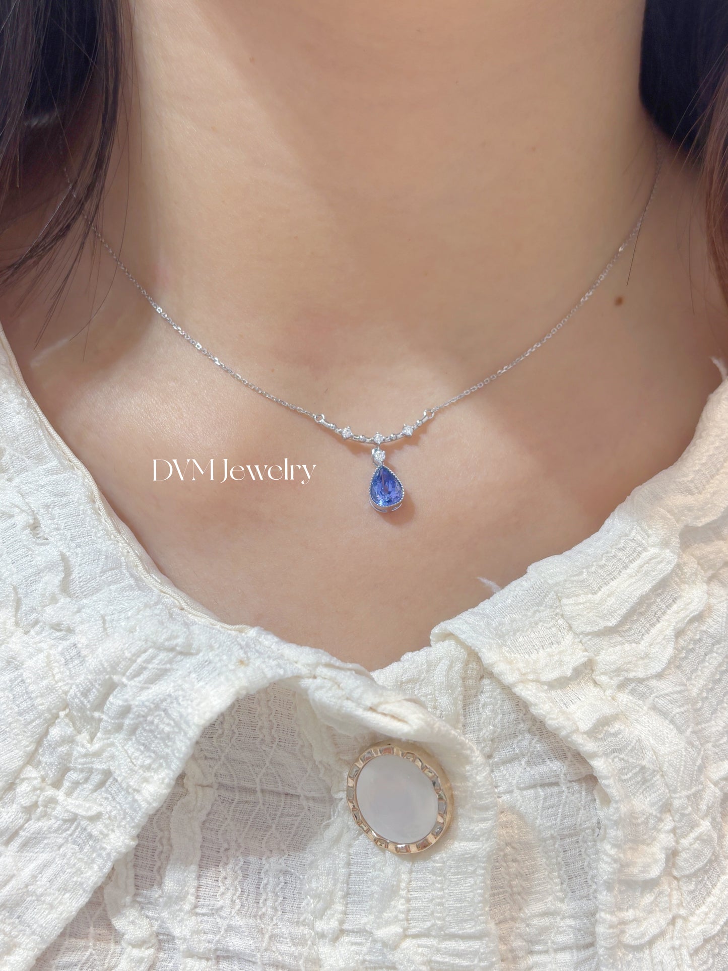 需訂製18K WHITE GOLD TANZANITE NECKLACE |Gnta0002