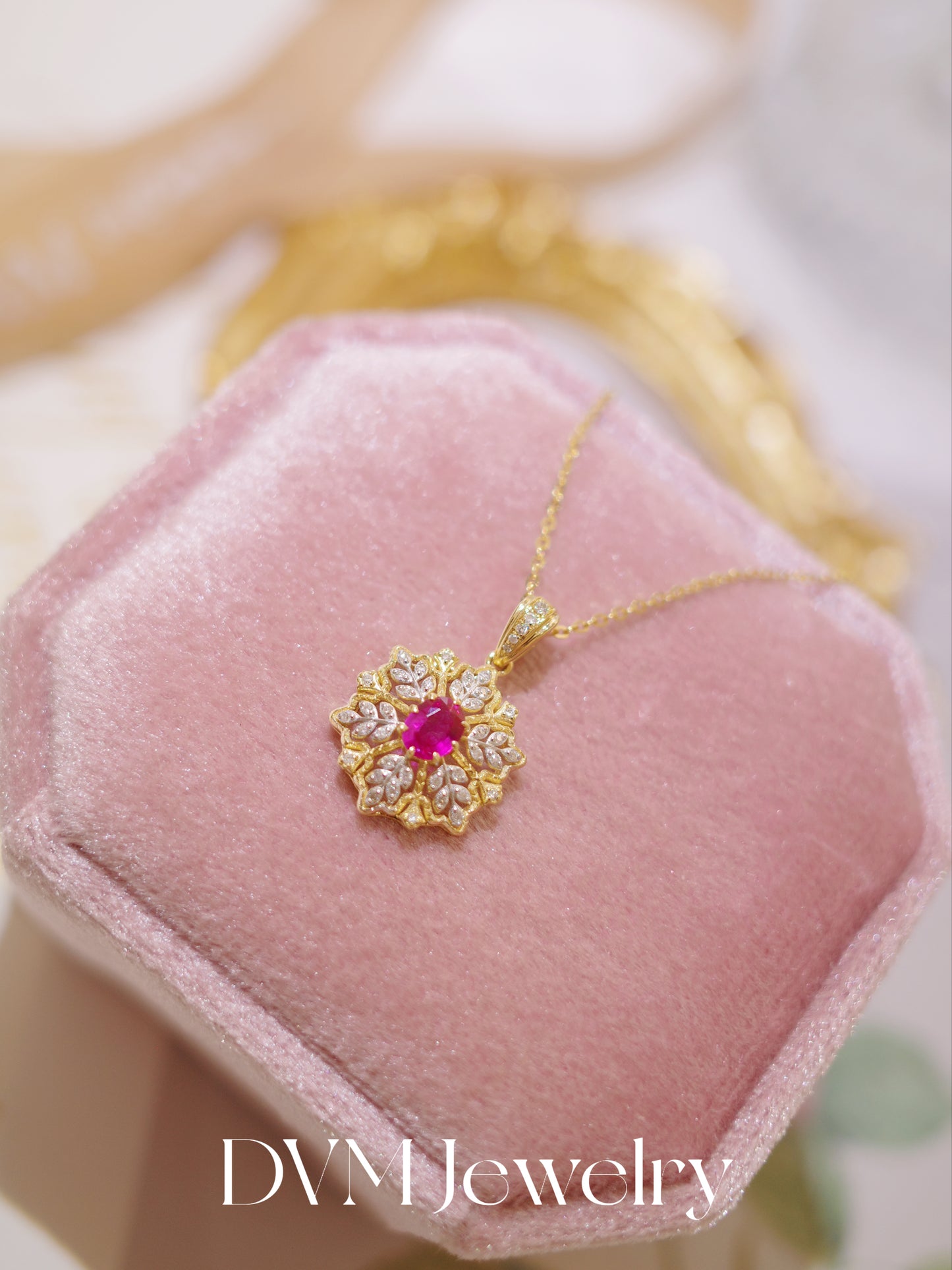 18K GOLD RUBY PENDANT|Gpru0028