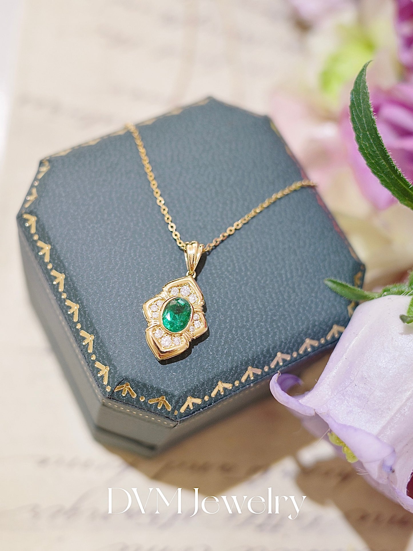 18K GOLD EMERALD NECKLACE| Gne0010