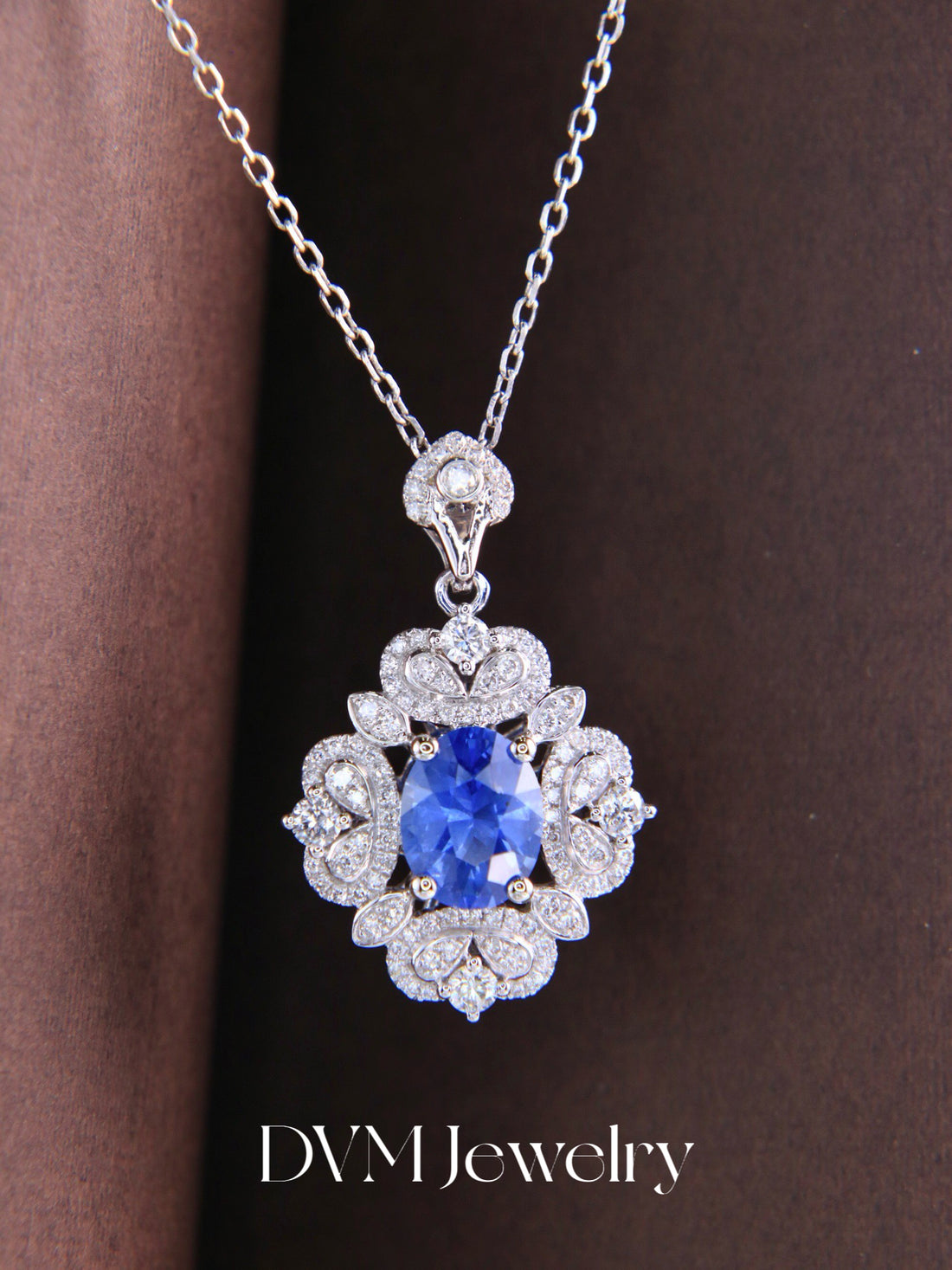 18K WHITE GOLD SAPPHIRE NECKLACE |Per-other