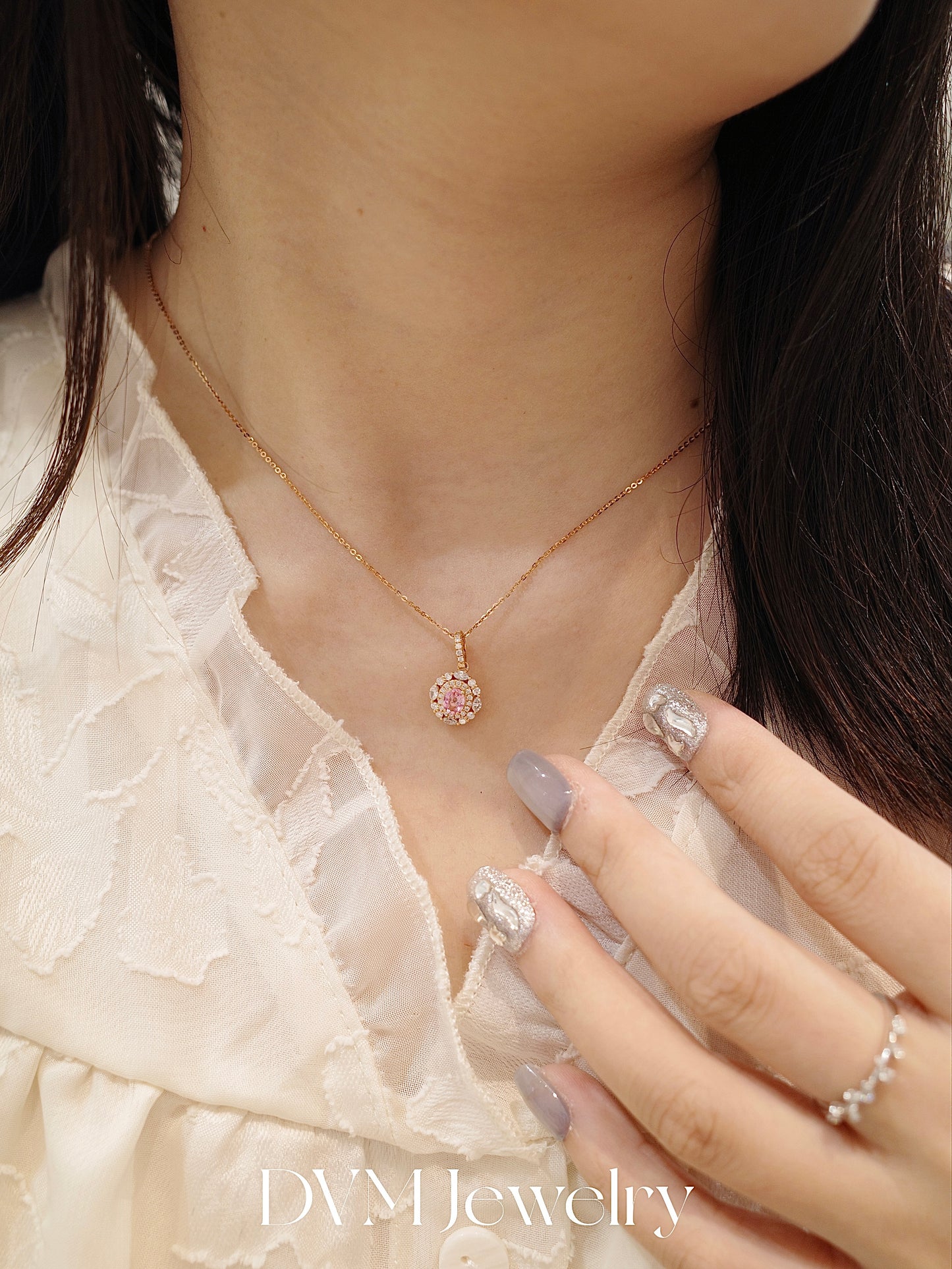 18K ROSE GOLD PINK SAPPHIRE PENDANT |Gps0034