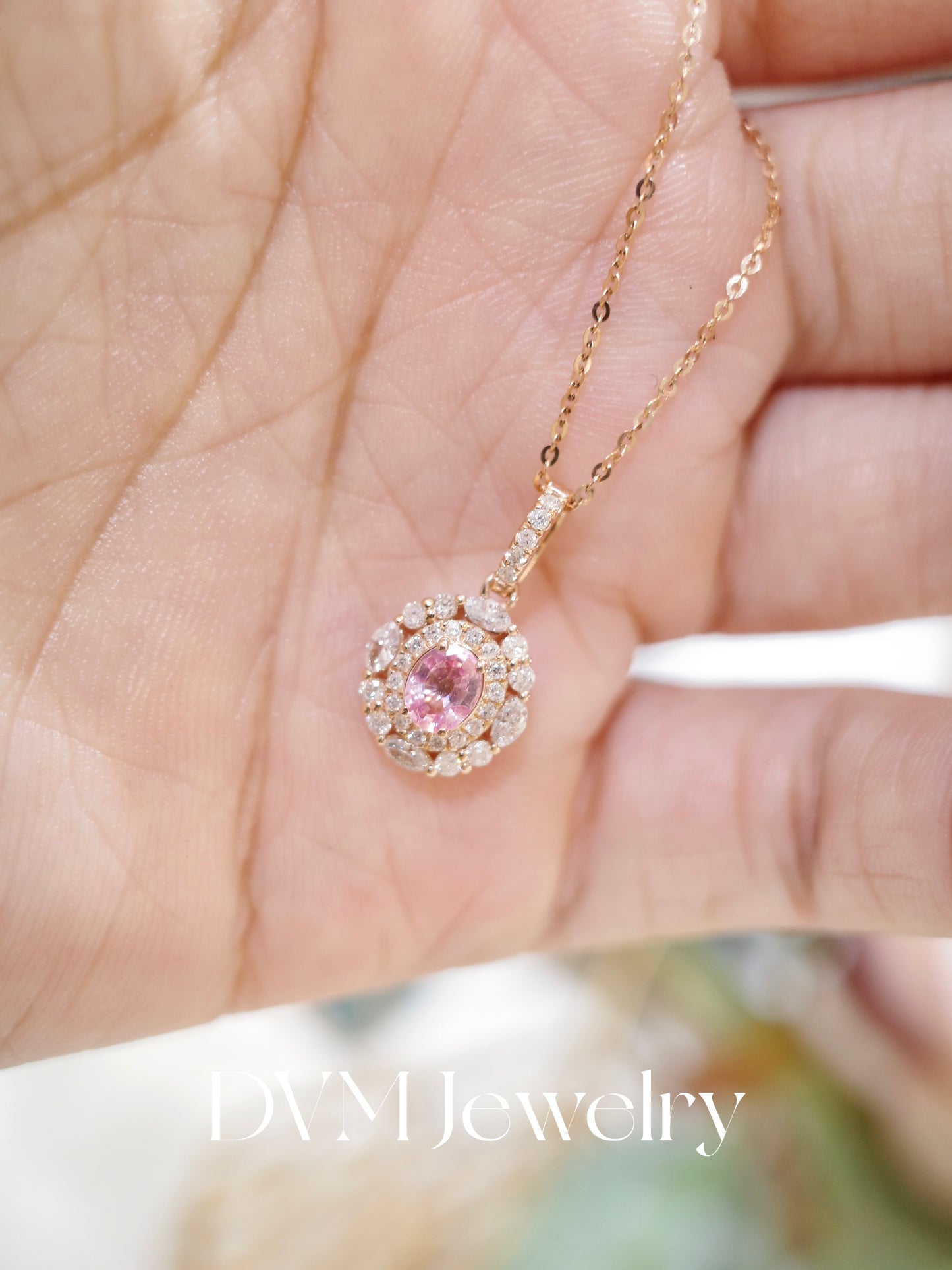 18K ROSE GOLD PINK SAPPHIRE PENDANT |Gps0034