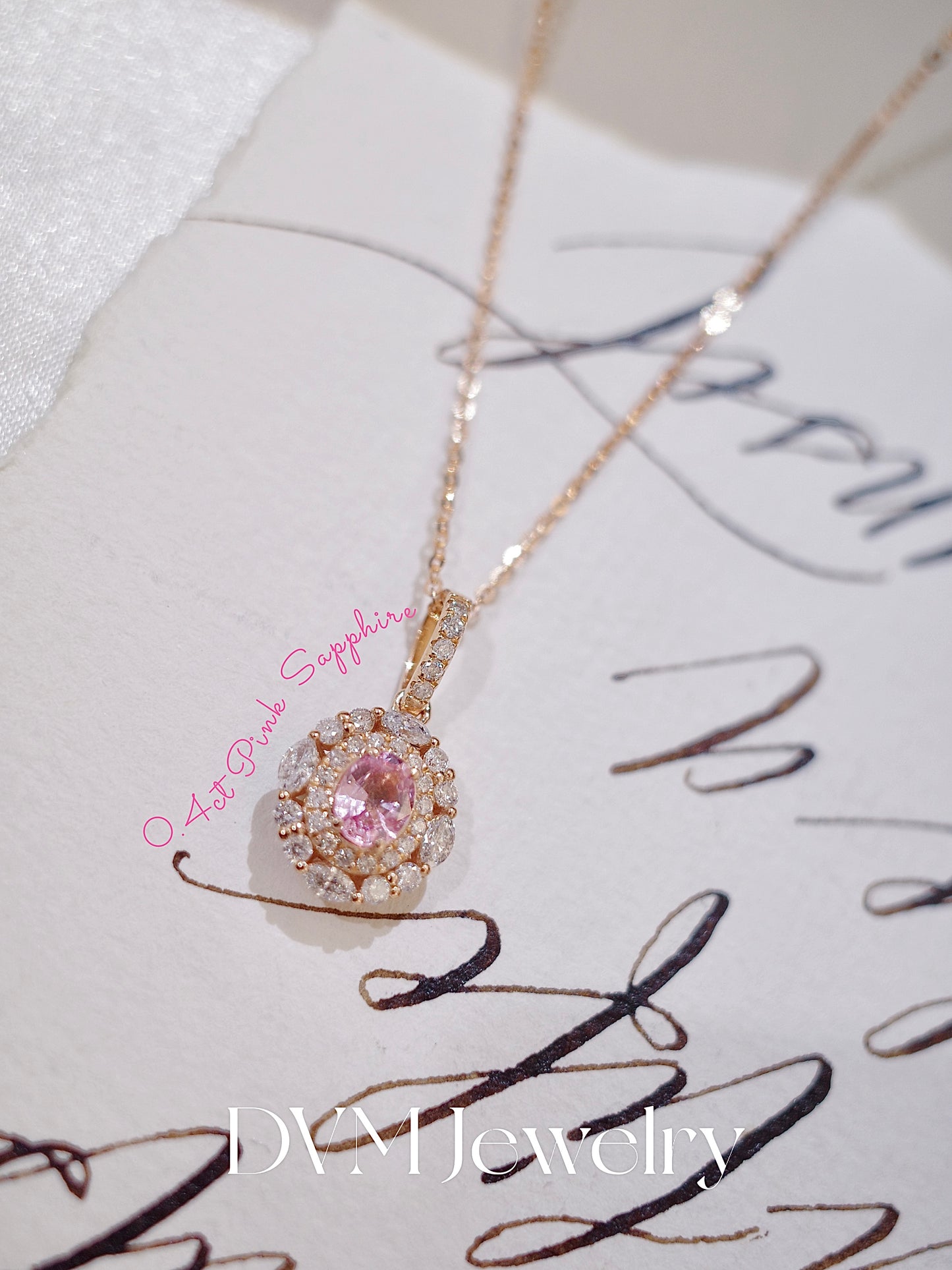 18K ROSE GOLD PINK SAPPHIRE PENDANT |Gps0034