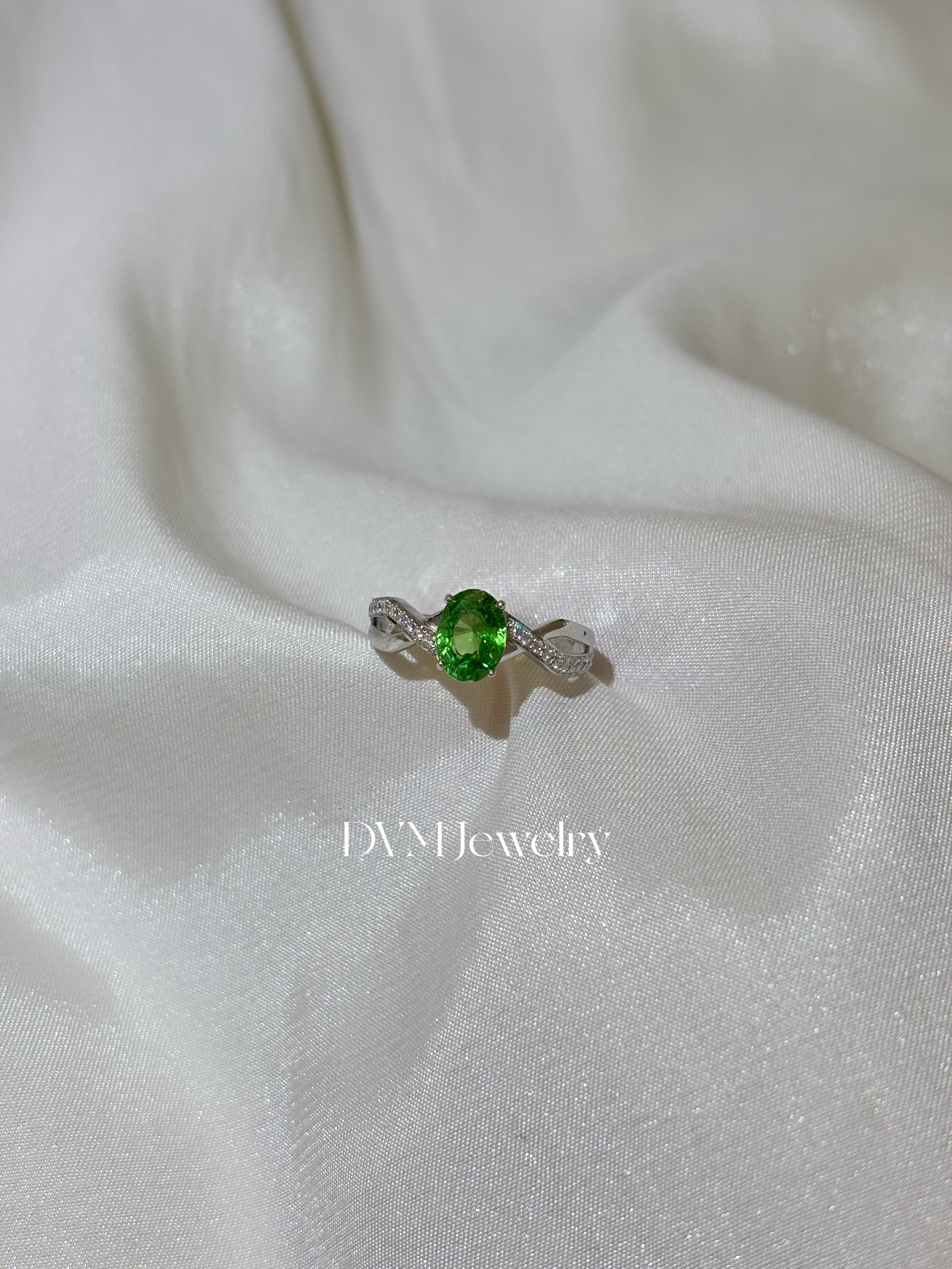 需訂製18K WHITE GOLD TSAVORITE RING |Grt0001