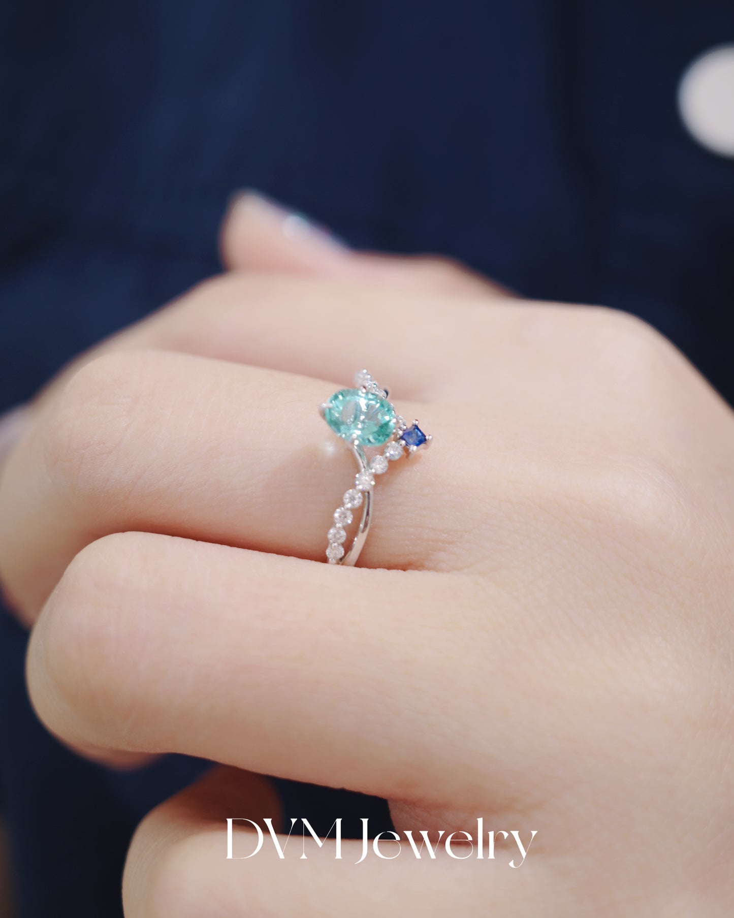 18K WHITE GOLD TOURMALINE RING | Grto0017