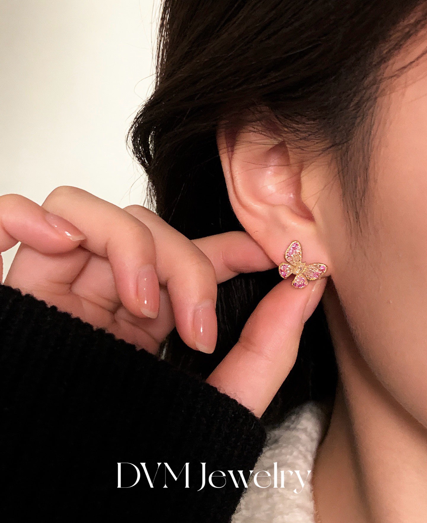 18K GOLD PINK SAPPHIRE EARRINGS |Ges0039