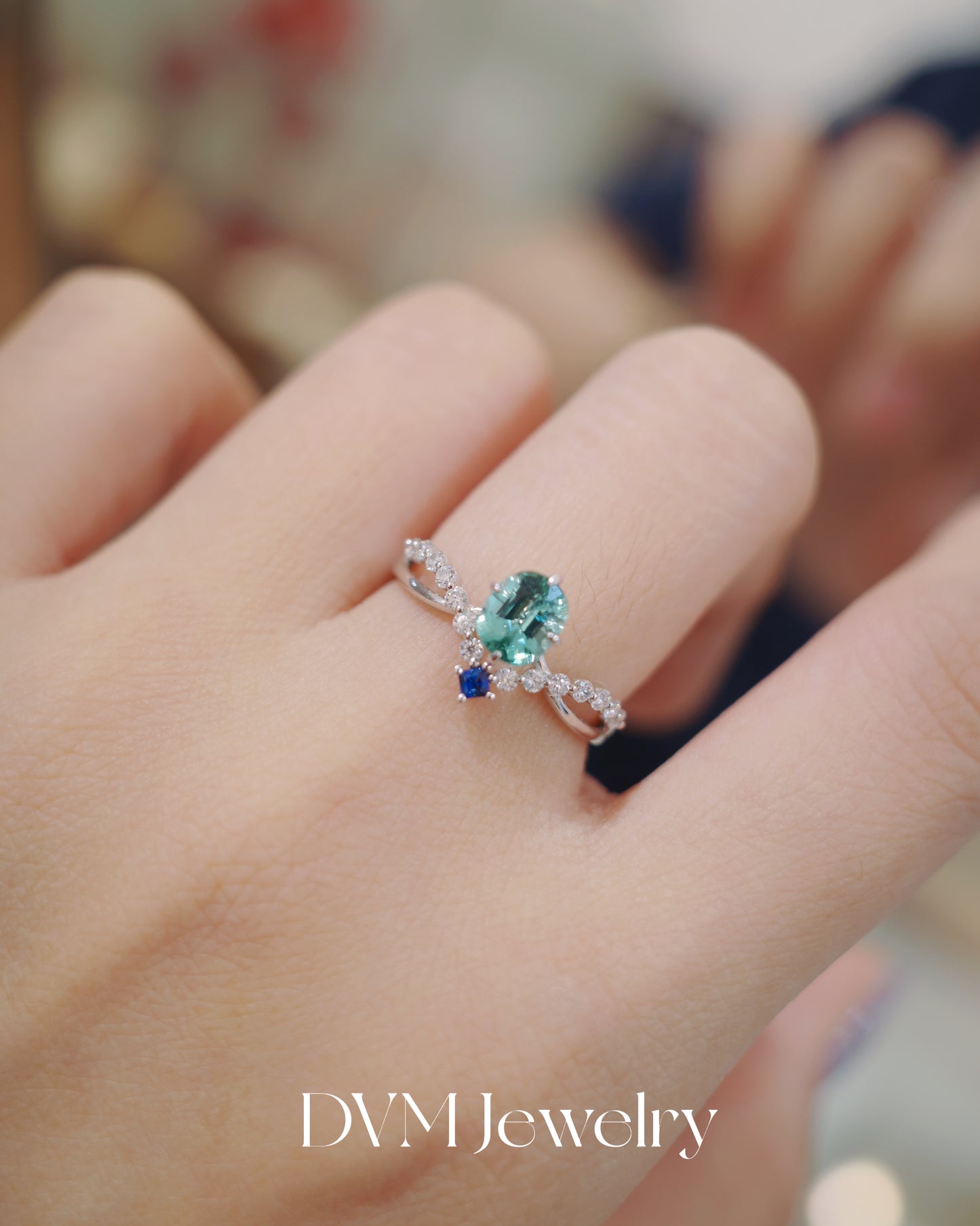 18K WHITE GOLD TOURMALINE RING | Grto0017