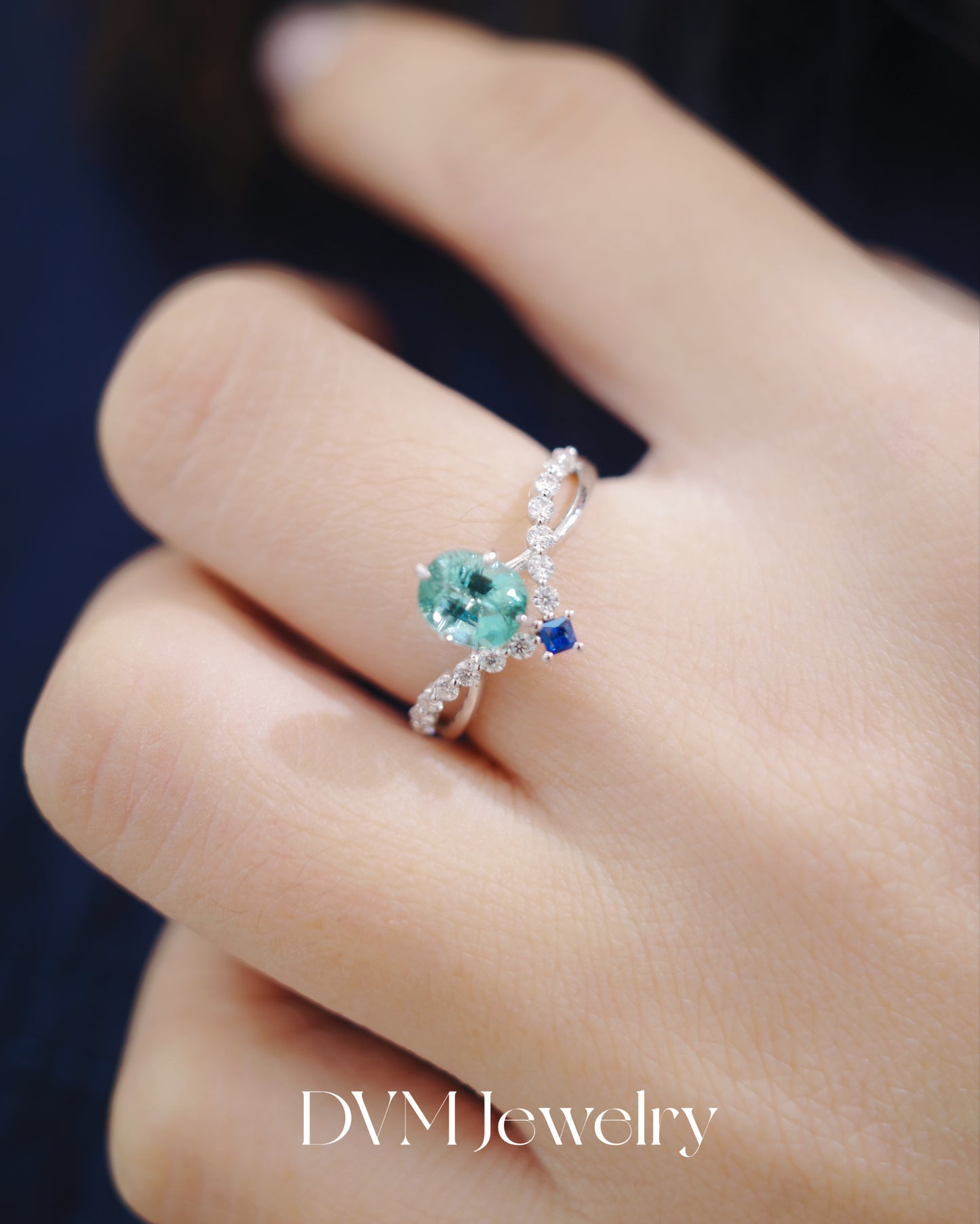 18K WHITE GOLD TOURMALINE RING | Grto0017