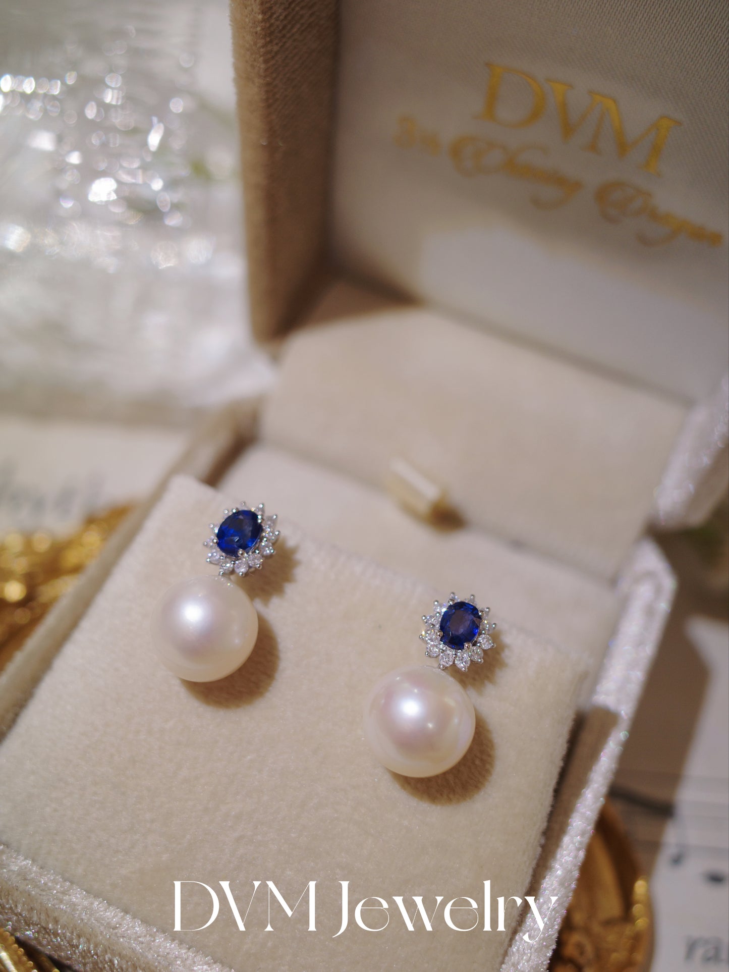 18K WHITE GOLD SAPPHIRE EARRINGS |Ges0016