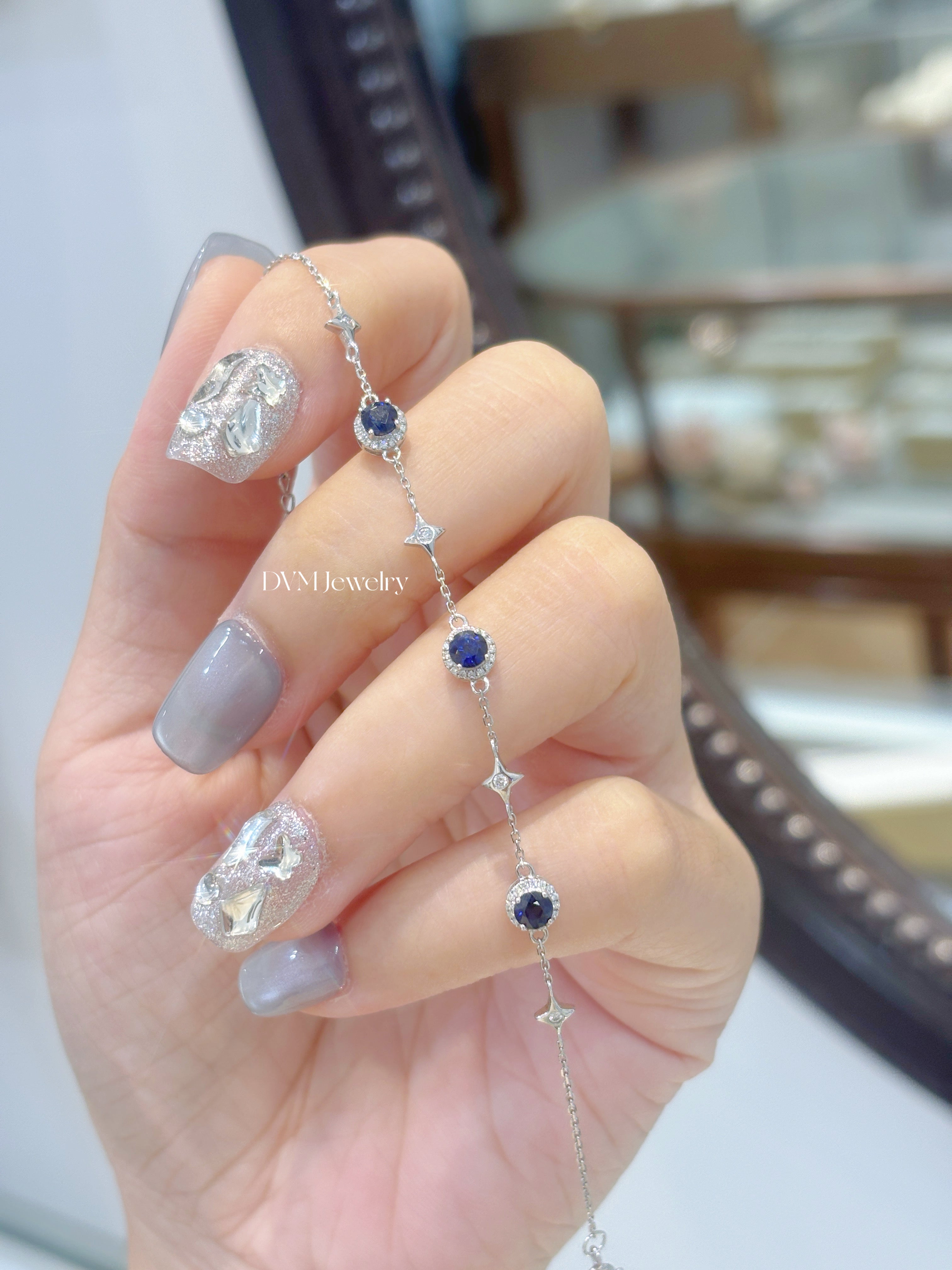 18K WHITE GOLD SAPPHIRE BRACELET | Gbs0002