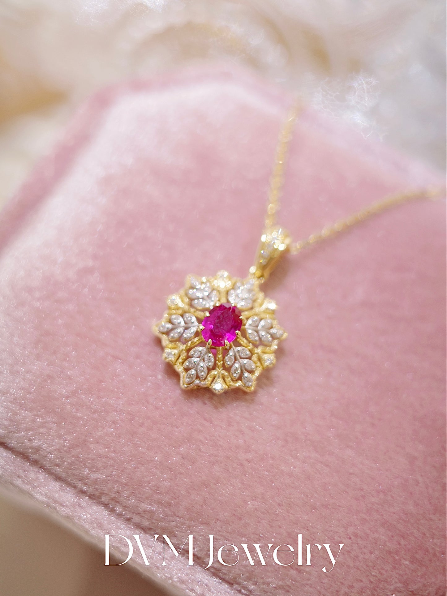 18K GOLD RUBY PENDANT|Gpru0028