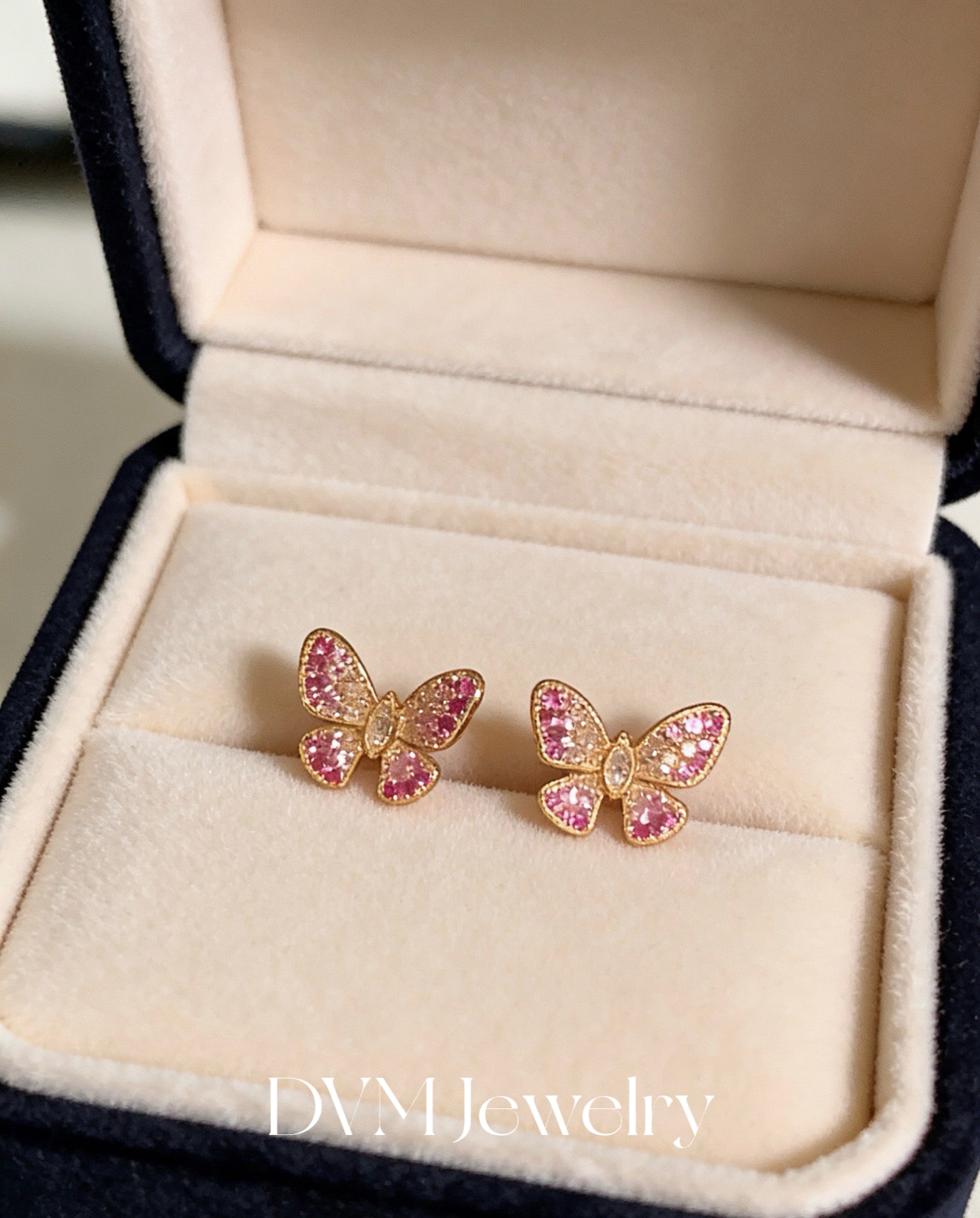 18K GOLD PINK SAPPHIRE EARRINGS |Ges0039