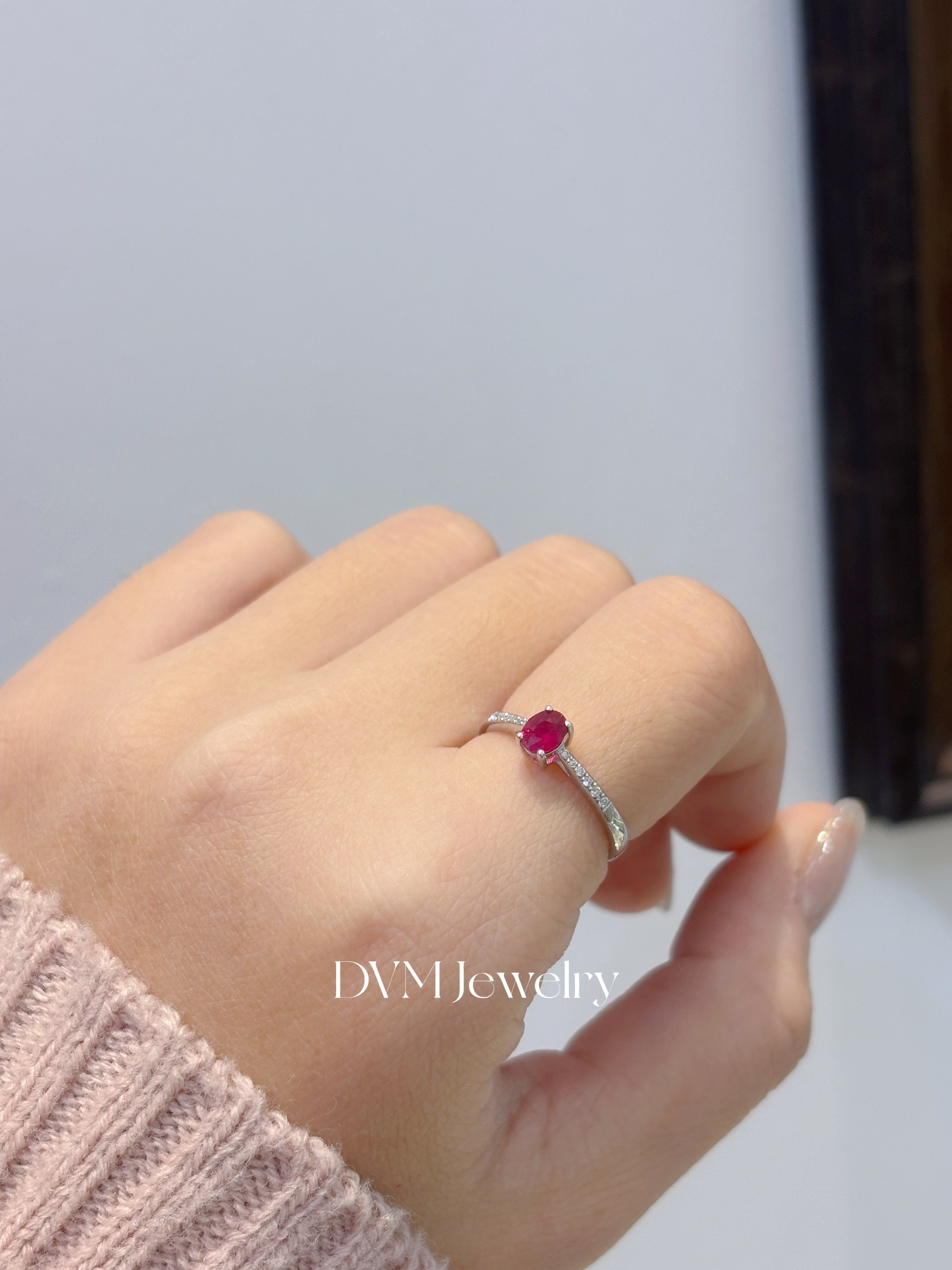 18K WHITE GOLD RUBY RING |Grru0008