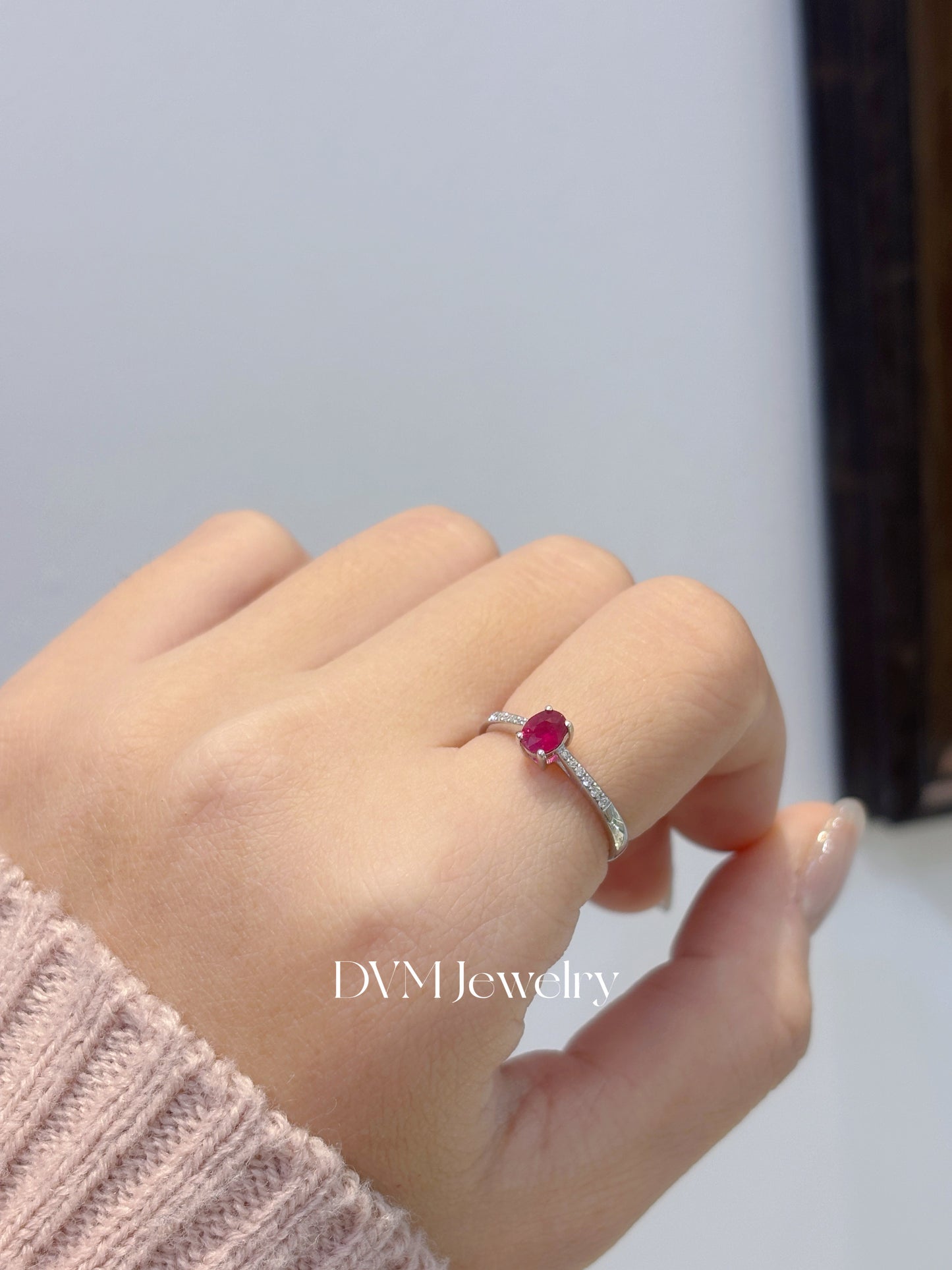 18K WHITE GOLD RUBY RING |Grru0008