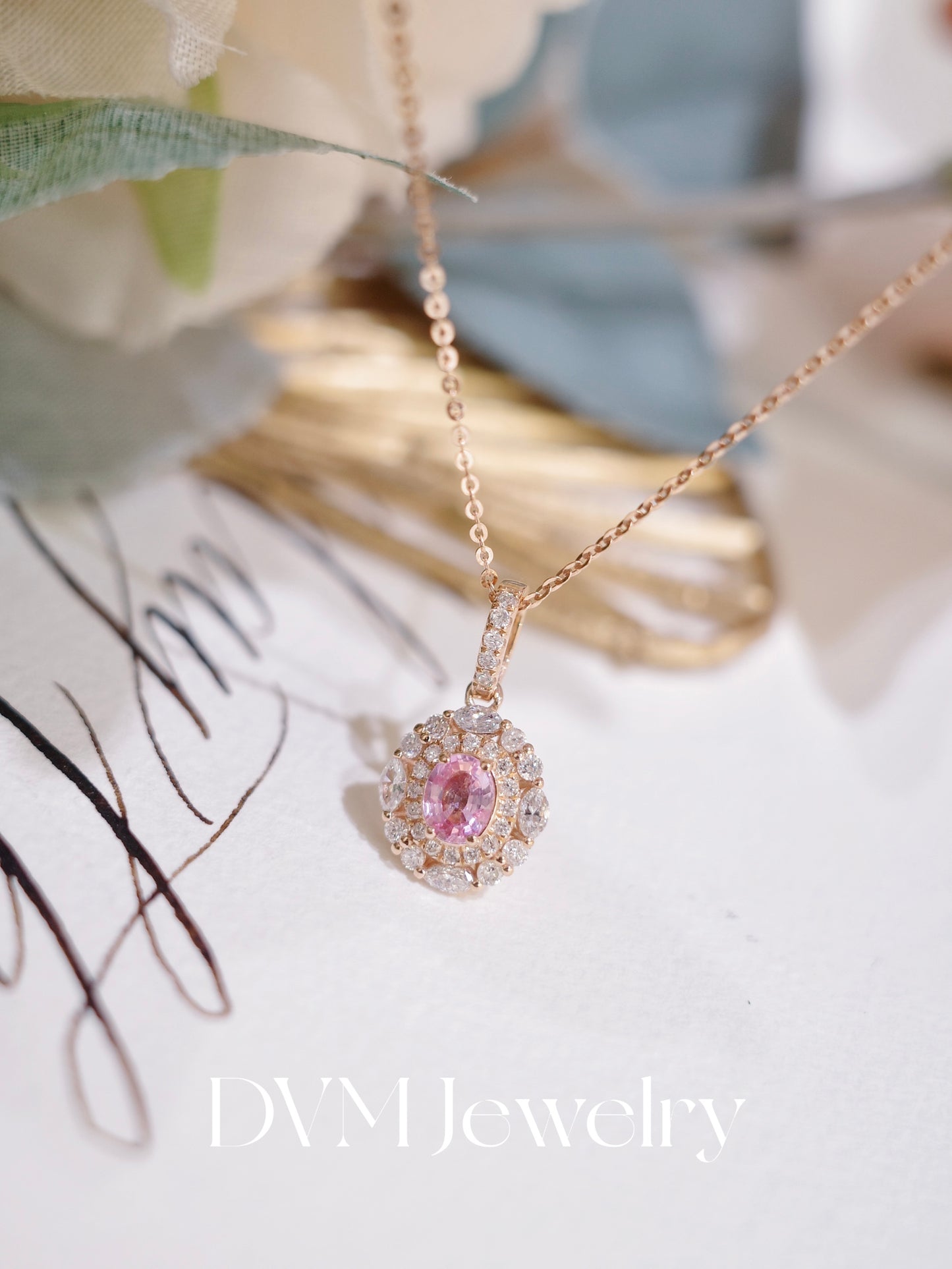 18K ROSE GOLD PINK SAPPHIRE PENDANT |Gps0034