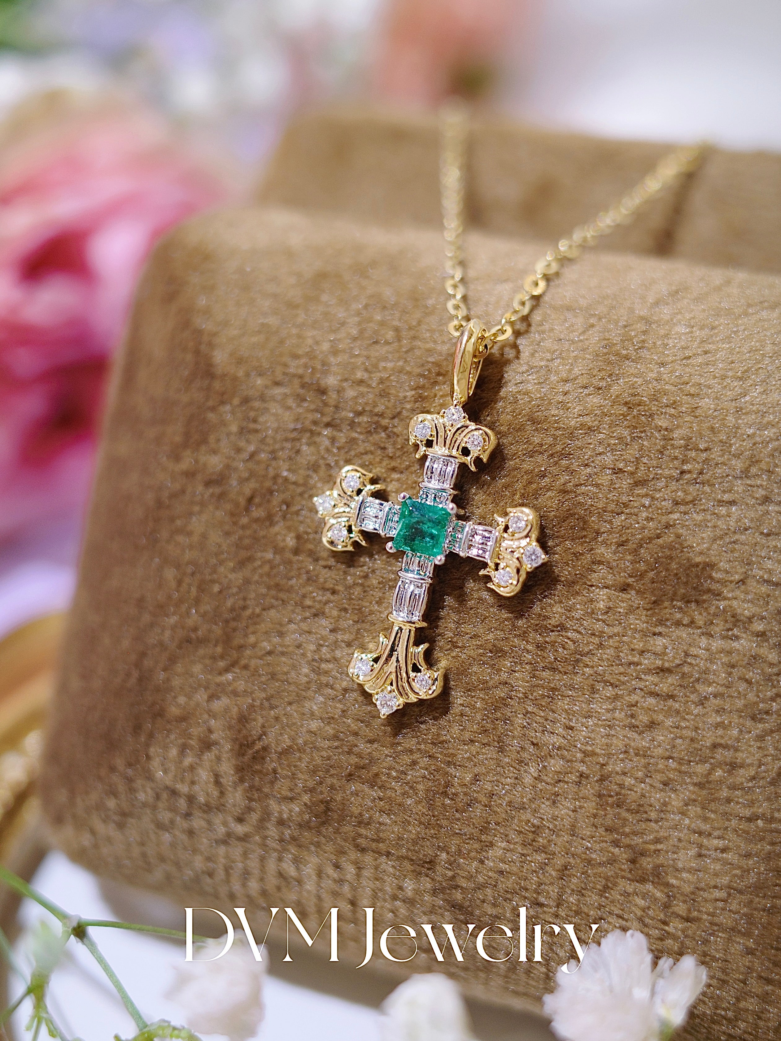 18K GOLD EMERALD PENDANT| Gpe0006