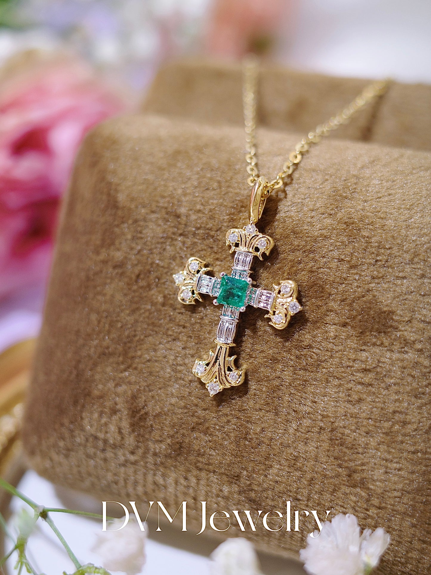 18K GOLD EMERALD PENDANT| Gpe0006