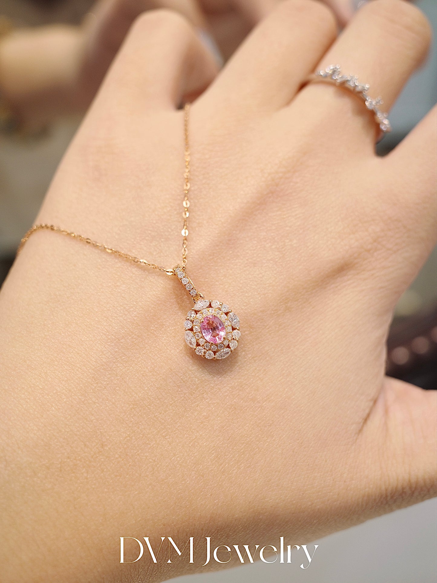 18K ROSE GOLD PINK SAPPHIRE PENDANT |Gps0034