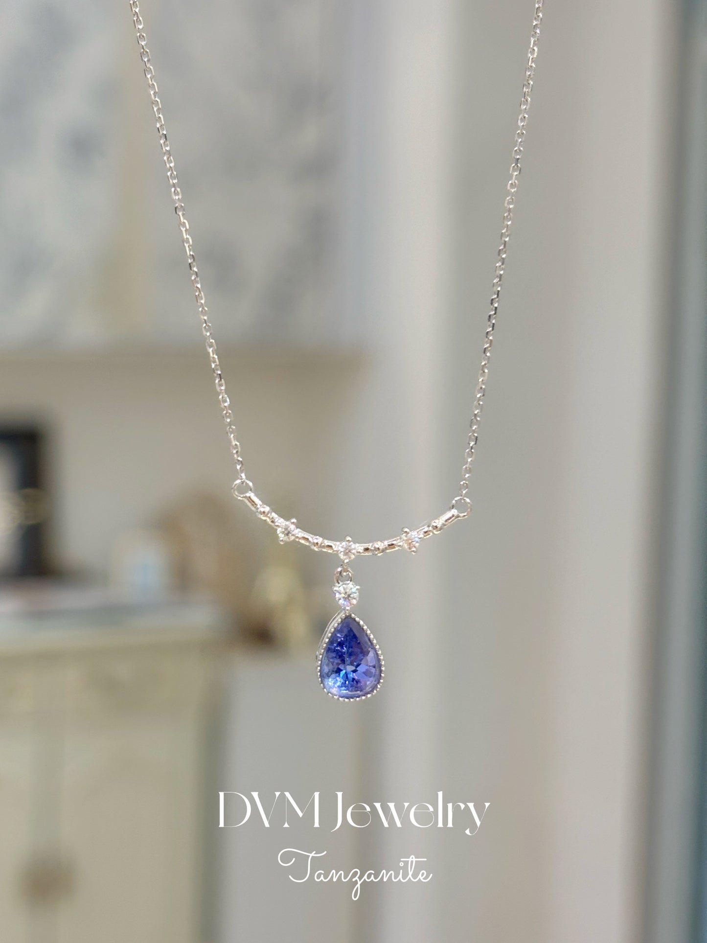 需訂製18K WHITE GOLD TANZANITE NECKLACE |Gnta0002