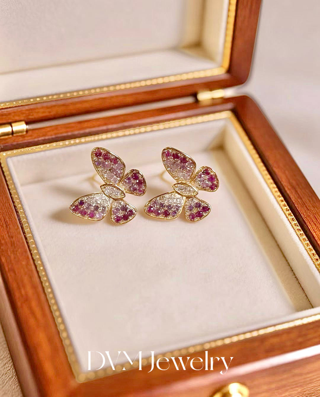 18K GOLD PINK SAPPHIRE EARRINGS |Ges0039
