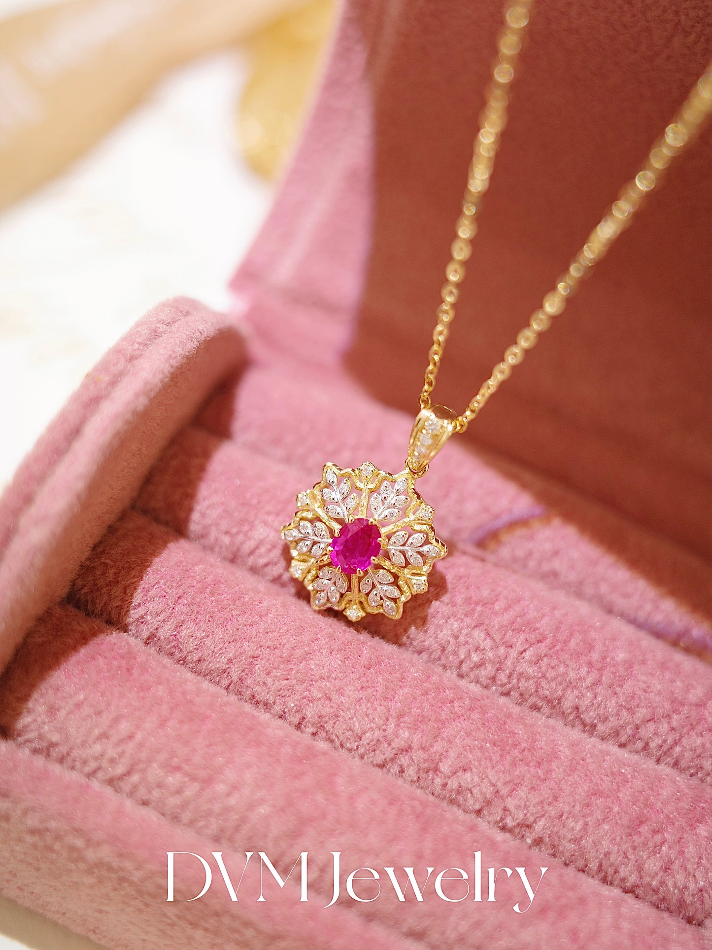 18K GOLD RUBY PENDANT|Gpru0028