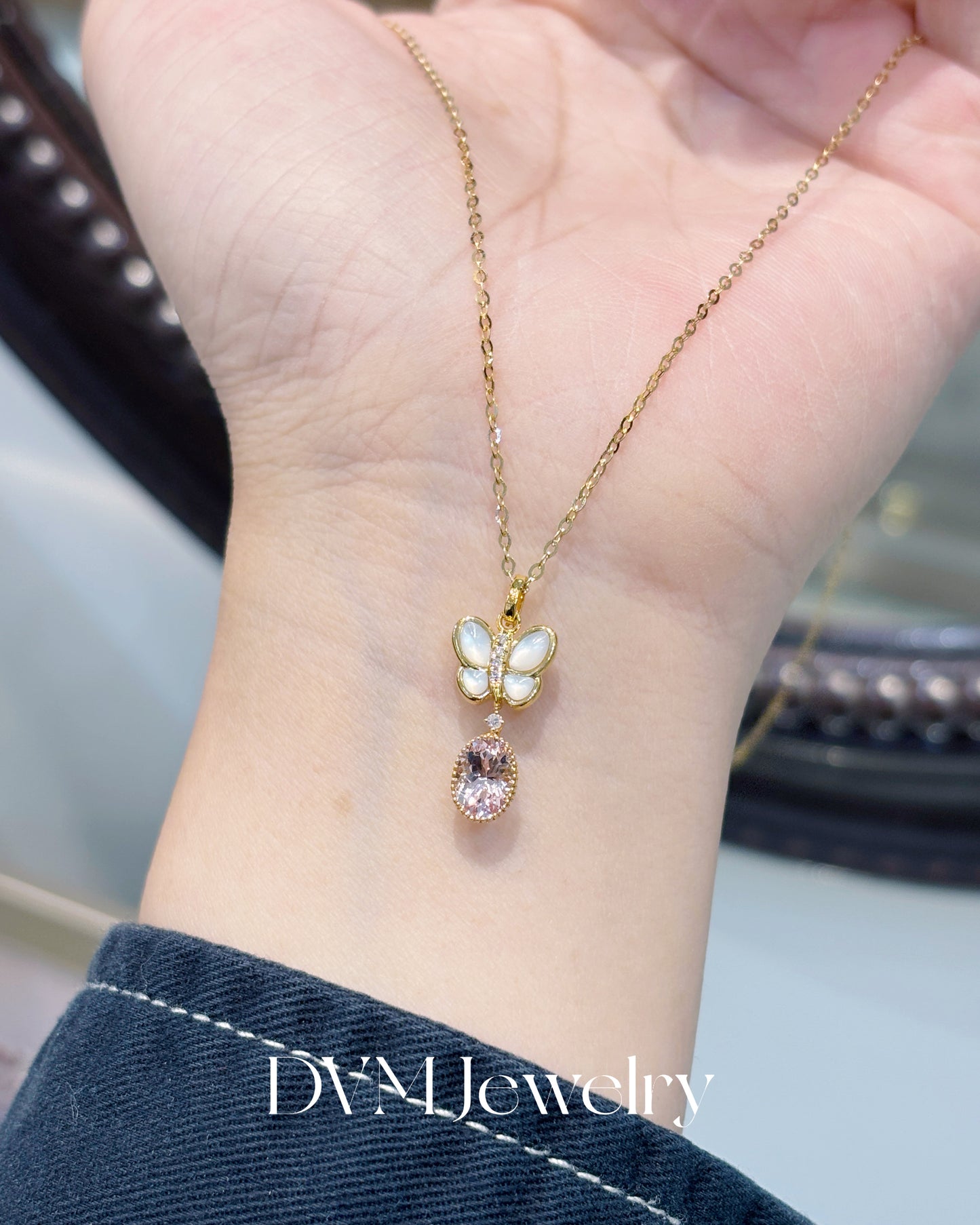 18K GOLD Morganite PENDANT