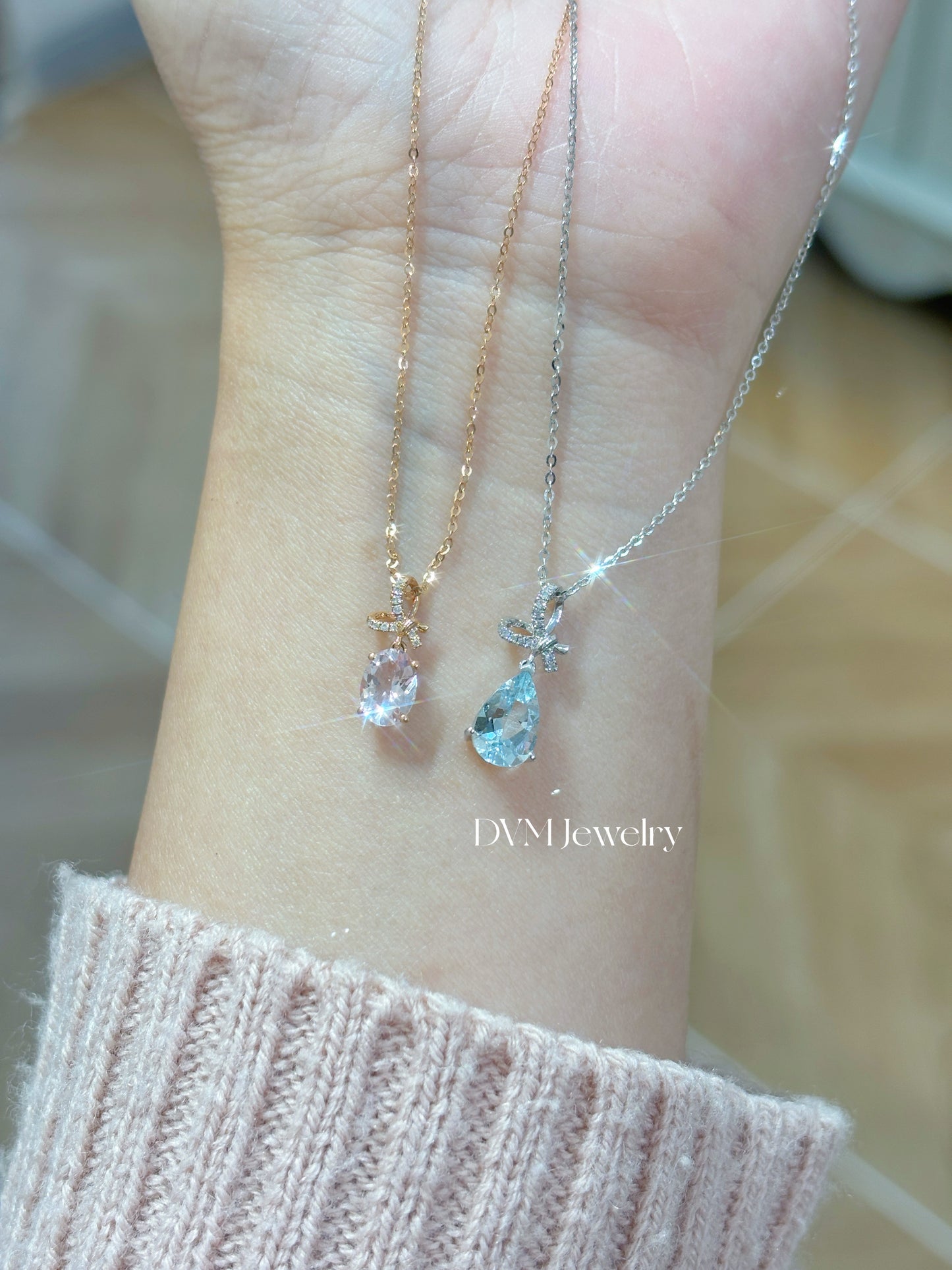 需訂製18K WHITE GOLD AQUAMARINE PENDANT | Gpa0009