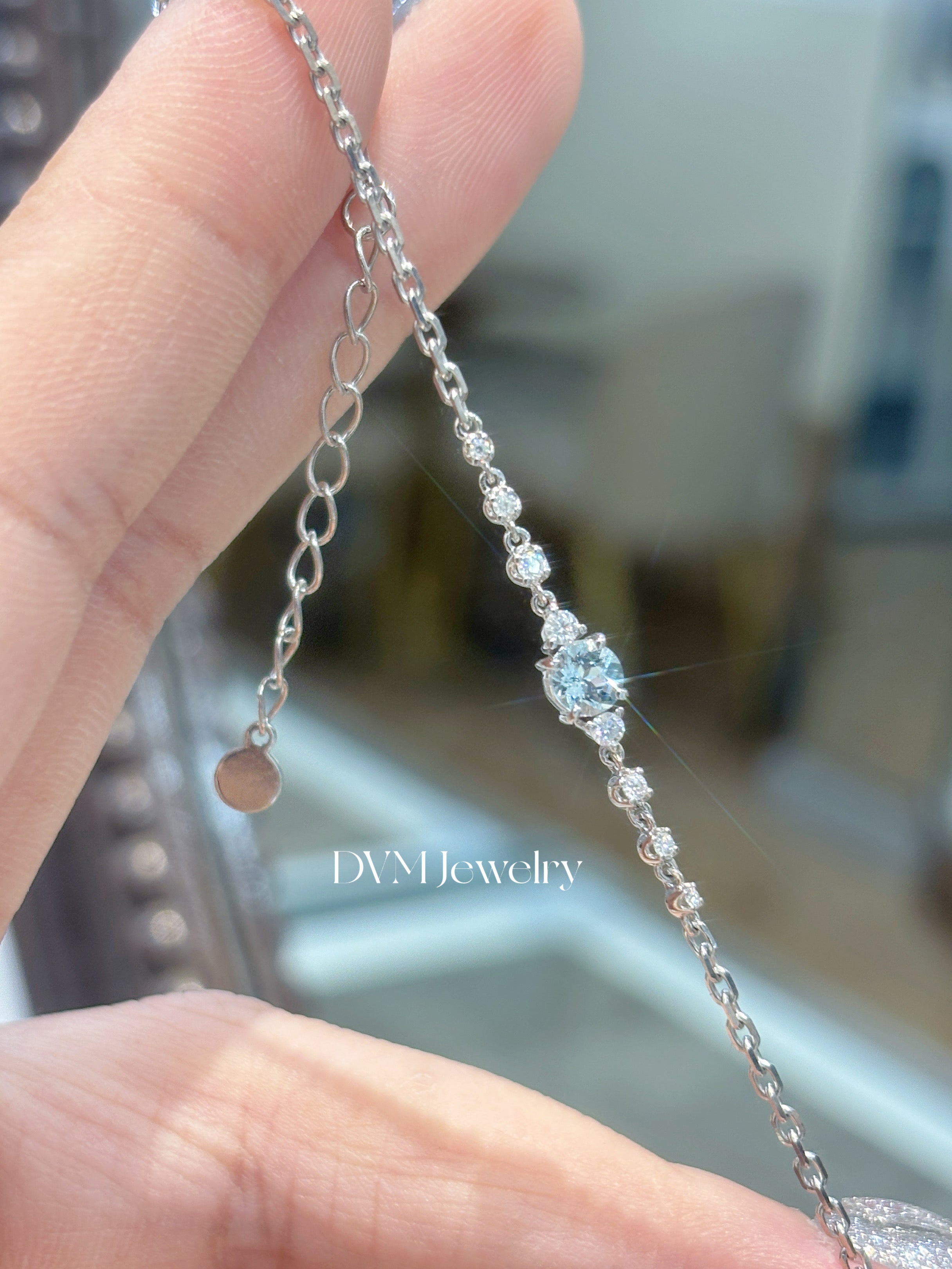 需訂製18K WHITE GOLD AQUAMARINE BRACELET | Gba0005