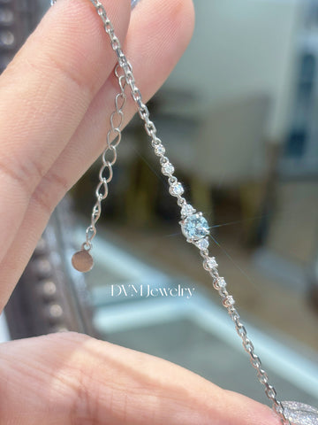 需訂製18K WHITE GOLD AQUAMARINE BRACELET | Gba0005