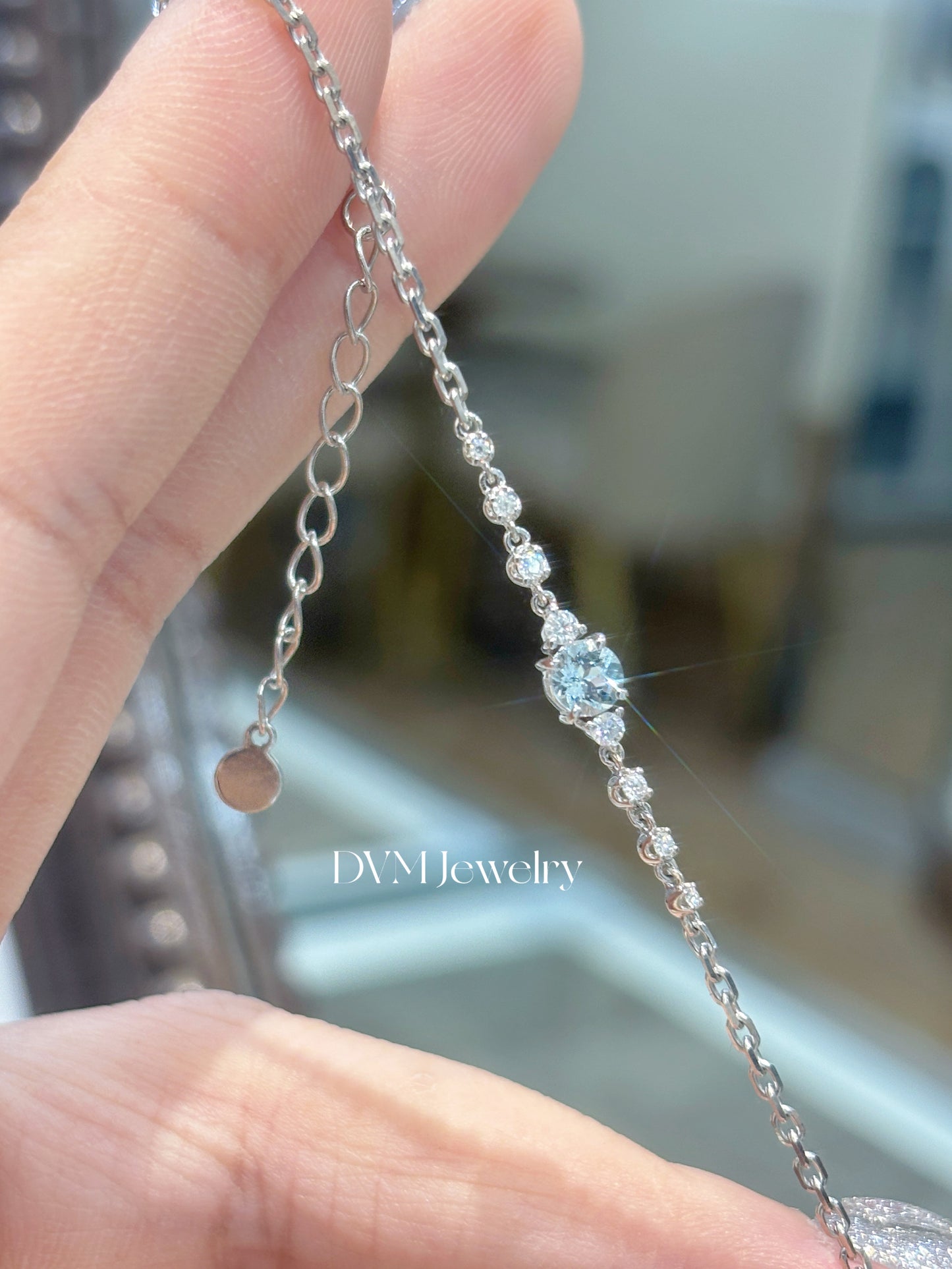 需訂製18K WHITE GOLD AQUAMARINE BRACELET | Gba0005