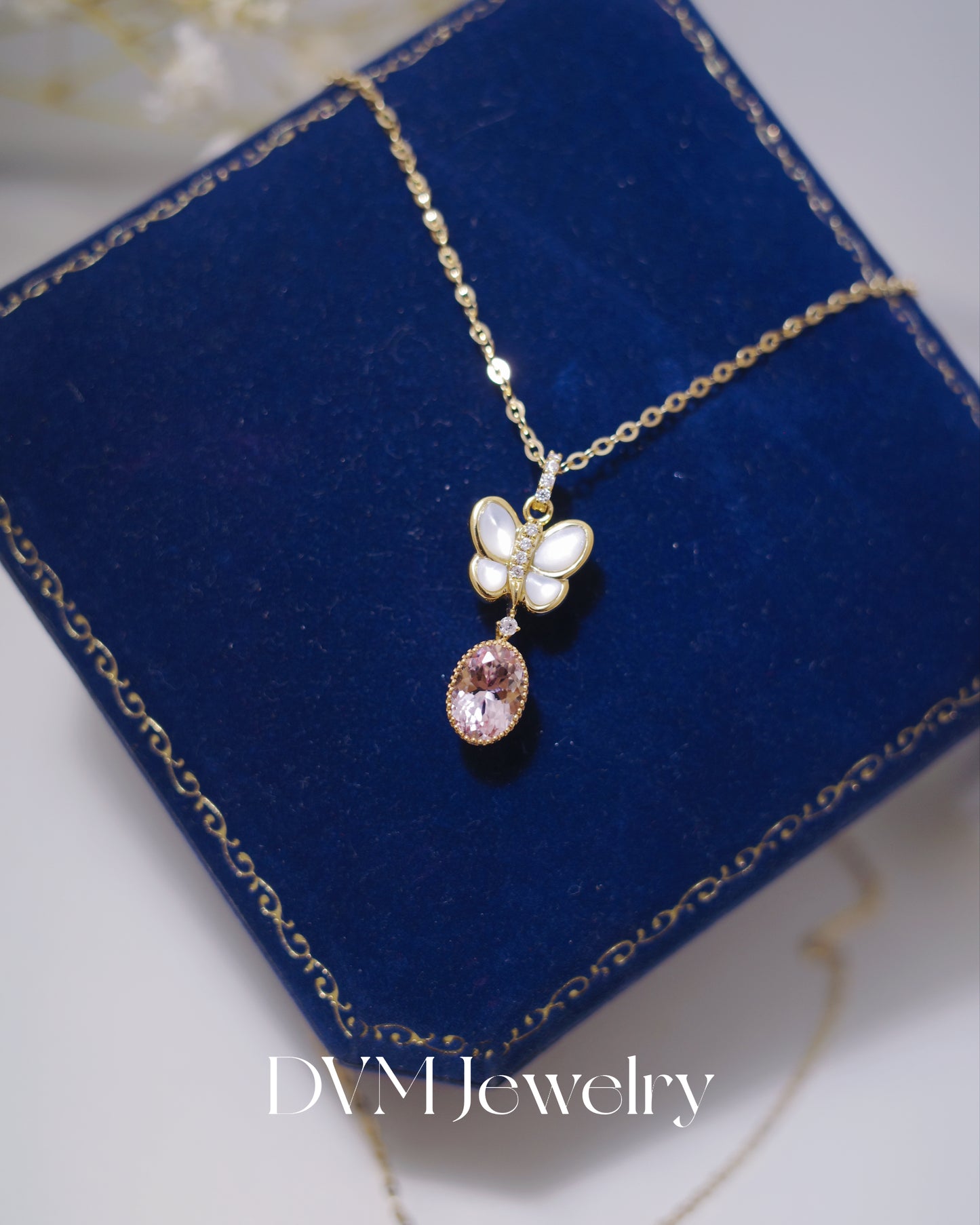 18K GOLD Morganite PENDANT