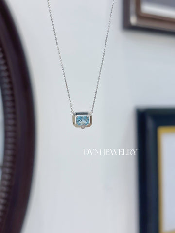 需訂製18K WHITE GOLD AQUAMARINE NECKLACE |Gpa0009