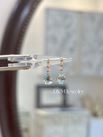 18K GOLD AQUAMARINE EARRING | Gea0007