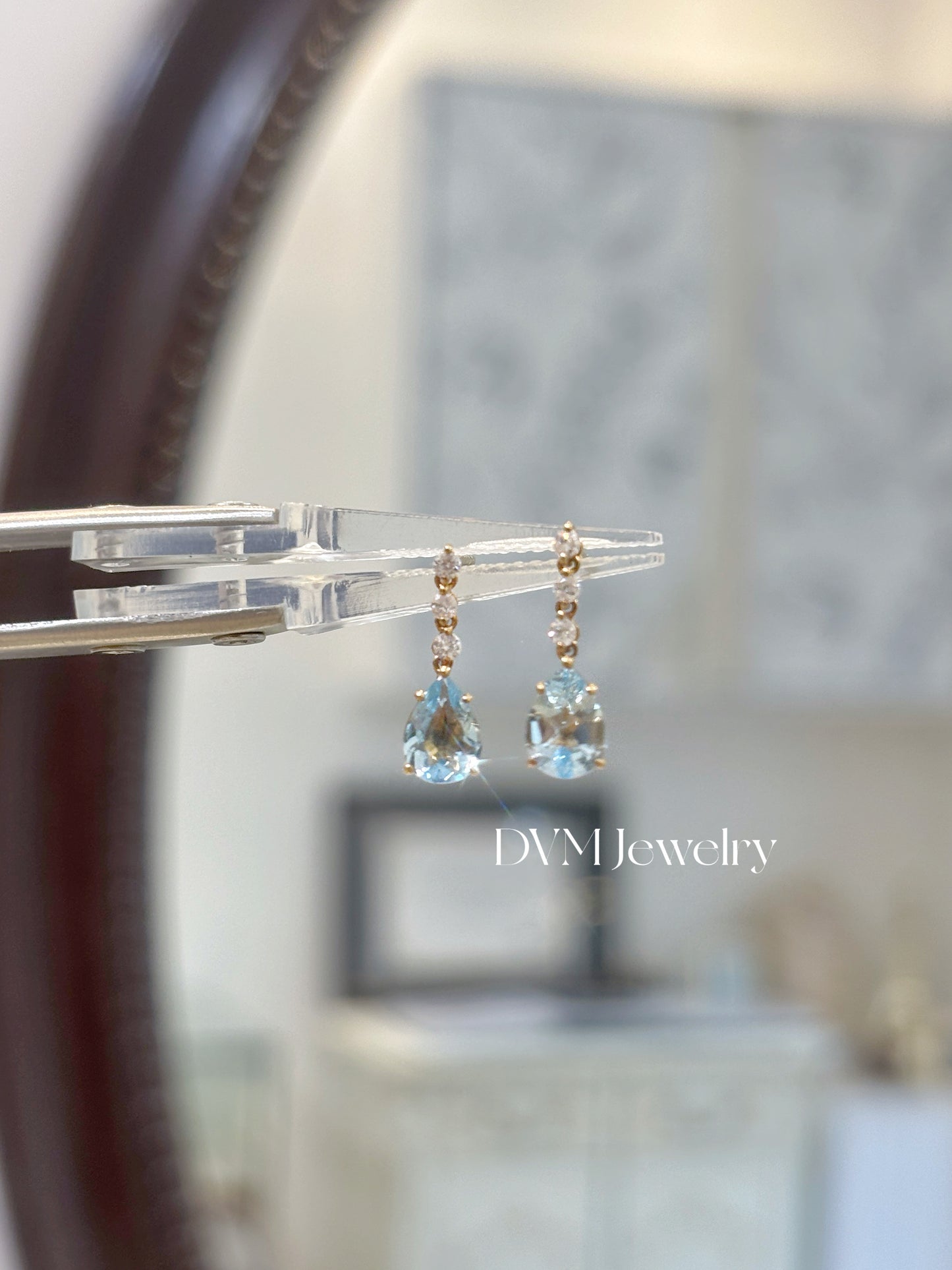 18K GOLD AQUAMARINE EARRING | Gea0007