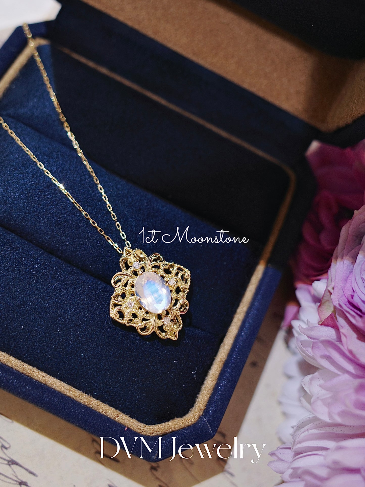 需訂製18K GOLD MOONSTONE NECKLACE| Gnmo0001