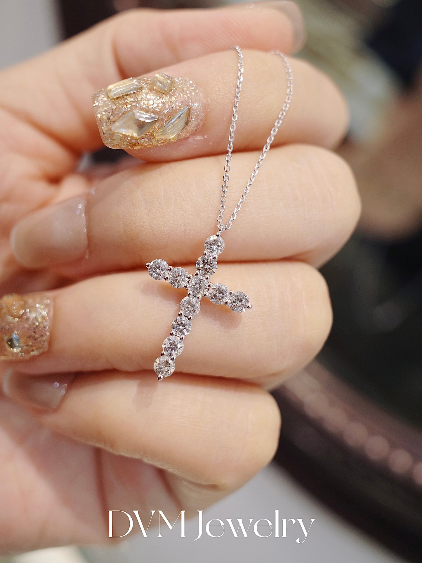 18K WHITE GOLD DIAMOND NECKLACE |Dnw0067