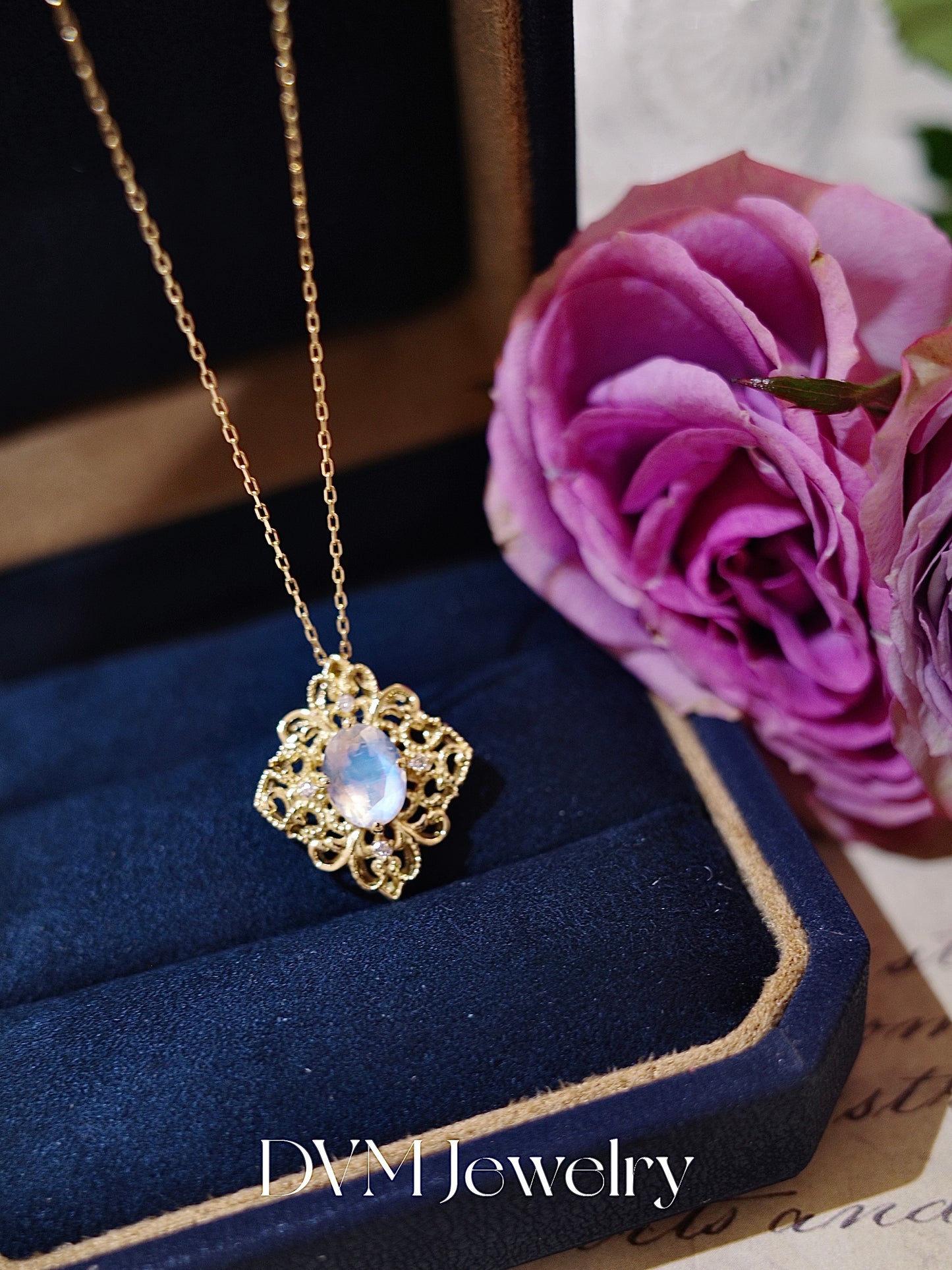 需訂製18K GOLD MOONSTONE NECKLACE| Gnmo0001