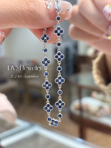 18K WHITE GOLD SAPPHIRE  BRACELET |GBS0022