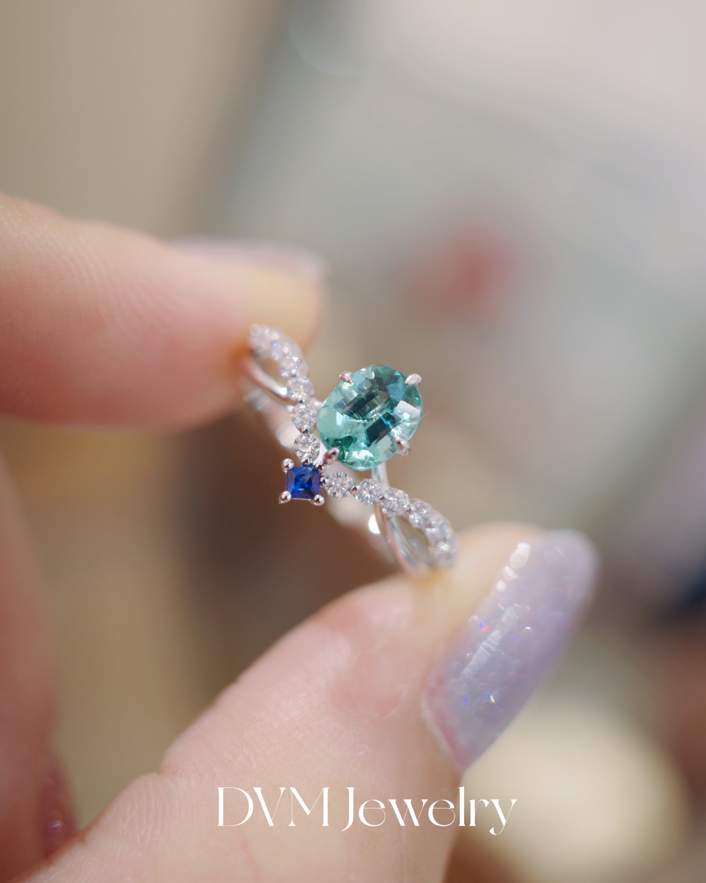 18K WHITE GOLD TOURMALINE RING | Grto0017