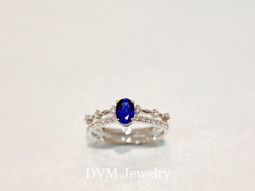 需訂製-18K GOLD SAPPHIRE DIAMOND RING | Grs0027