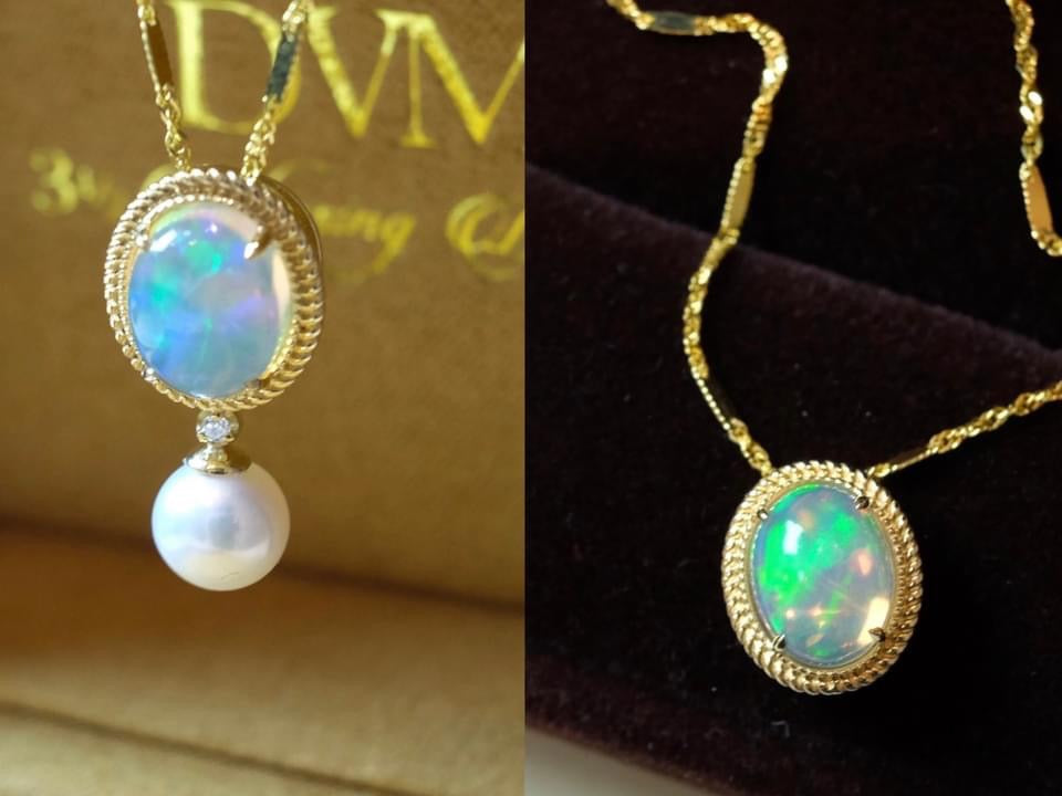 需訂製18K GOLD OPAL&PEARL PENDANT | Gpo0005
