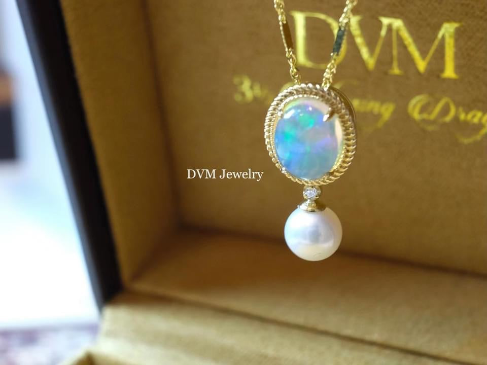 需訂製18K GOLD OPAL&PEARL PENDANT | Gpo0005