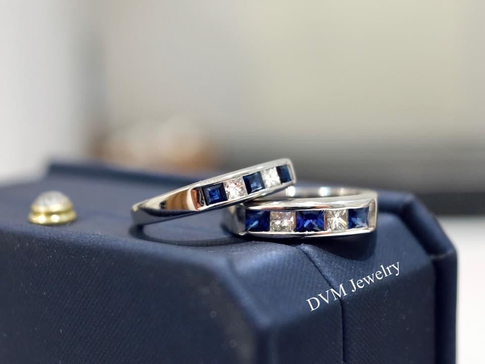 PT 900 SAPPHIRE DIAMOND RING | Vrs0016