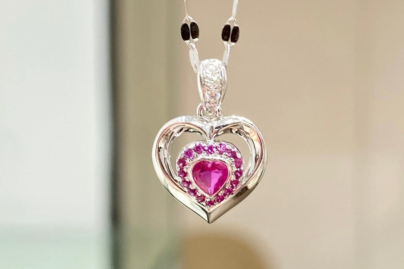 需訂製-18K GOLD PINK RUBY NECKLACE | Gnru0005