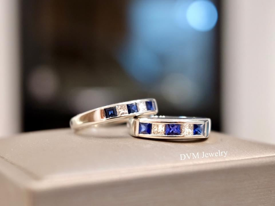 PT 900 SAPPHIRE DIAMOND RING Vrs0017