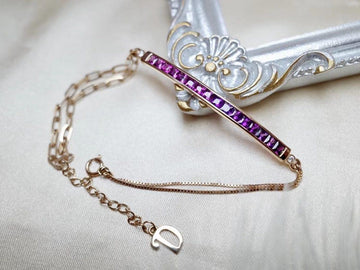 需訂製-18K GOLD PURPLE SAPPHIRE BRACELET  | Gbs0008